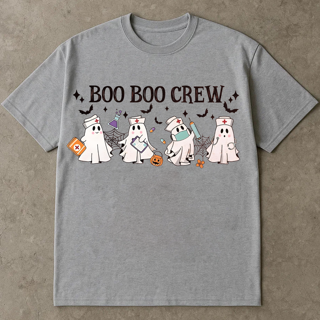 Boo Boo Crew Halloween Shirt, Cute Nurse Ghost Tee, Spooky Halloween, Funny Halloween, Top for Healthcare Workers Shirt