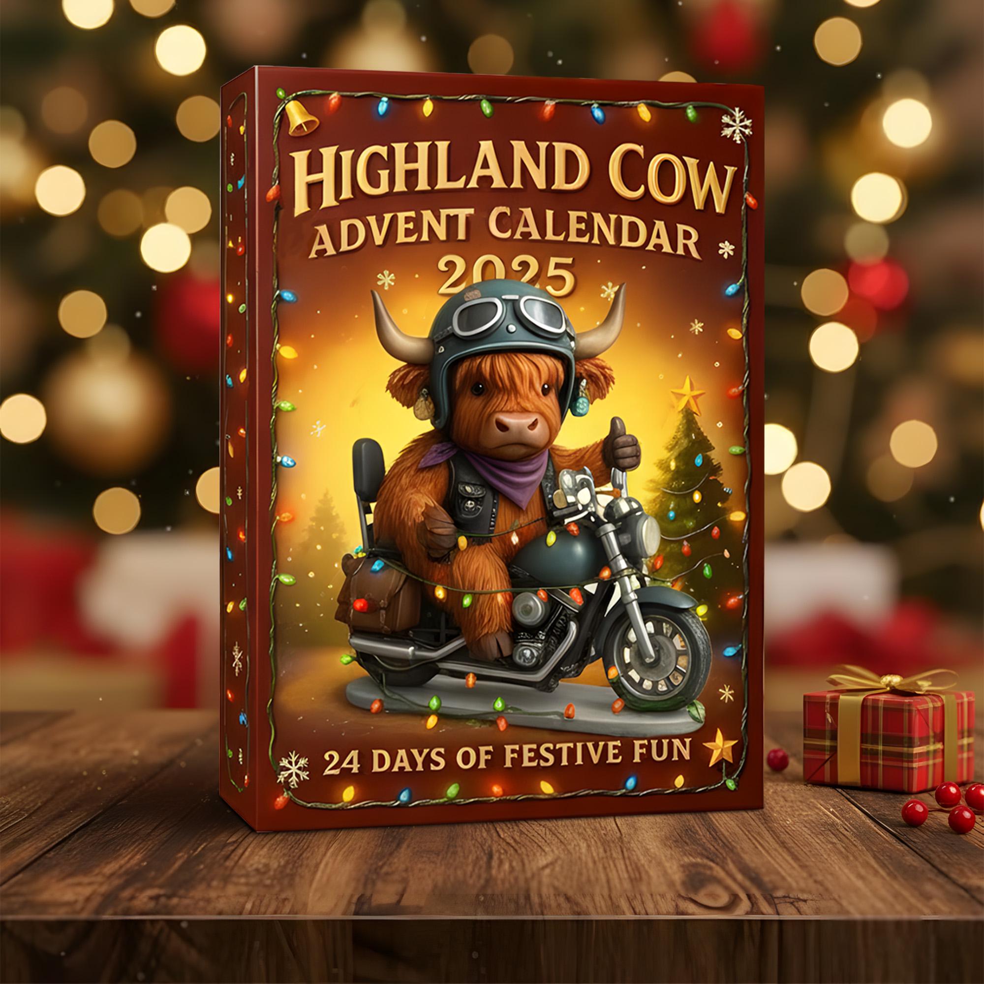 Highland Cow 2D Acrylic Advent Calendar Christmas 2025 Gift, Surprise Highland cow Box, Christmas Blind Box, Xmas gift, 24 Christmas
