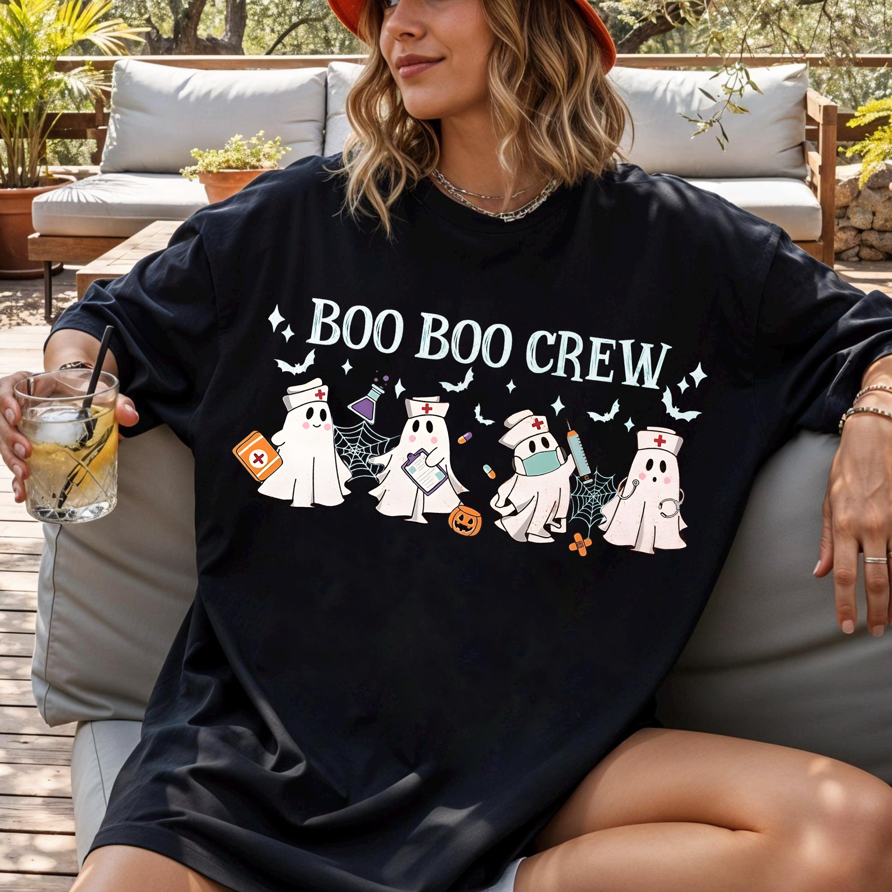 Boo Boo Crew Halloween Shirt, Cute Nurse Ghost Tee, Spooky Halloween, Funny Halloween, Top for Healthcare Workers Shirt