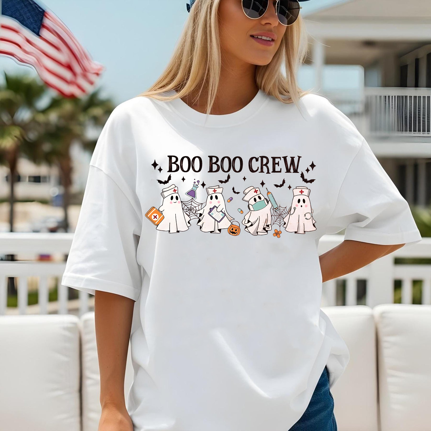 Boo Boo Crew Halloween Shirt, Cute Nurse Ghost Tee, Spooky Halloween, Funny Halloween, Top for Healthcare Workers Shirt
