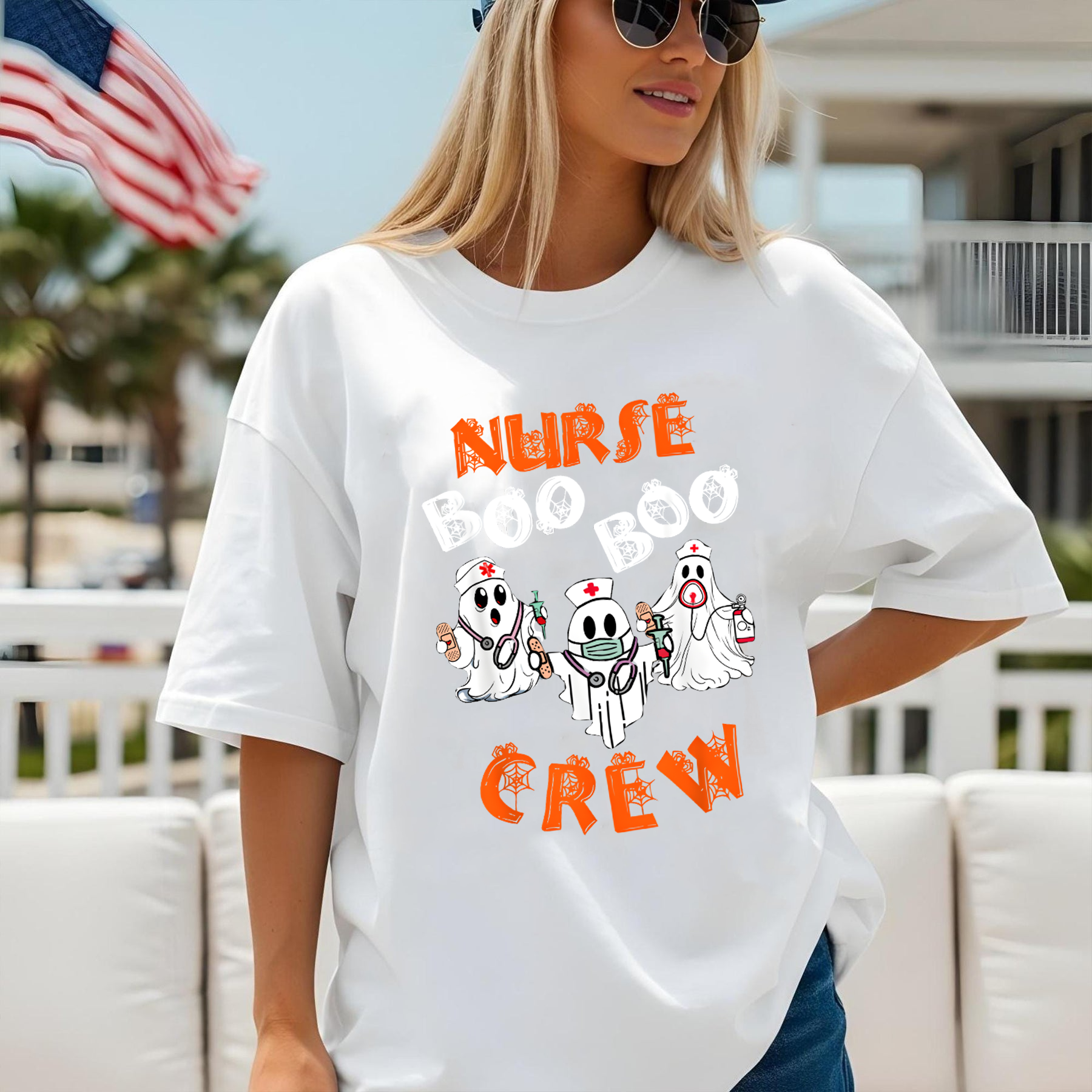 Nurse Boo Boo Crew Shirt, Funny Halloween Nurse Shirt, Ghost Nurse Costume Tee, RN Medical Staff Halloween Group Outfit