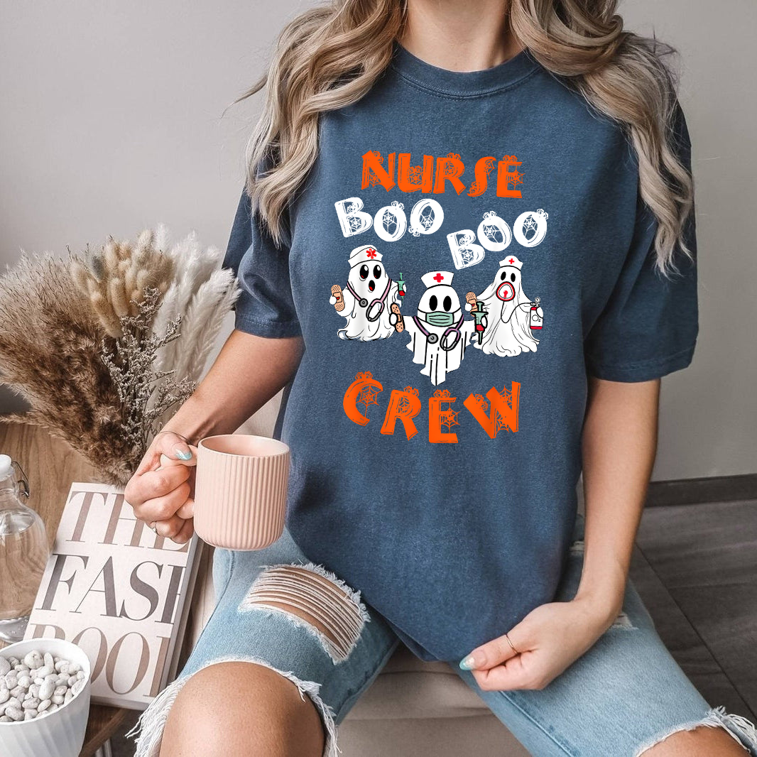 Nurse Boo Boo Crew Shirt, Funny Halloween Nurse Shirt, Ghost Nurse Costume Tee, RN Medical Staff Halloween Group Outfit