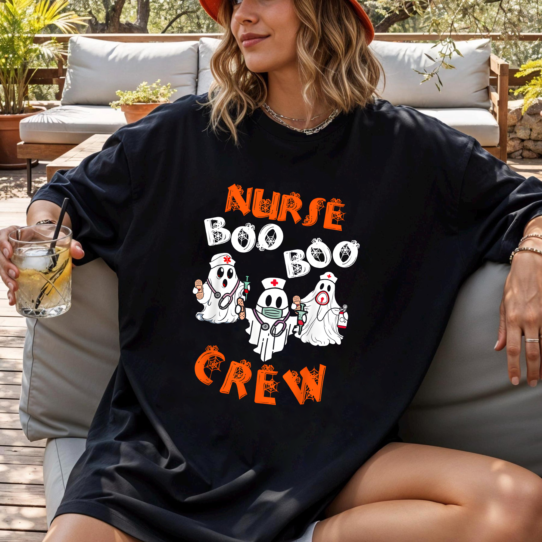 Nurse Boo Boo Crew Shirt, Funny Halloween Nurse Shirt, Ghost Nurse Costume Tee, RN Medical Staff Halloween Group Outfit