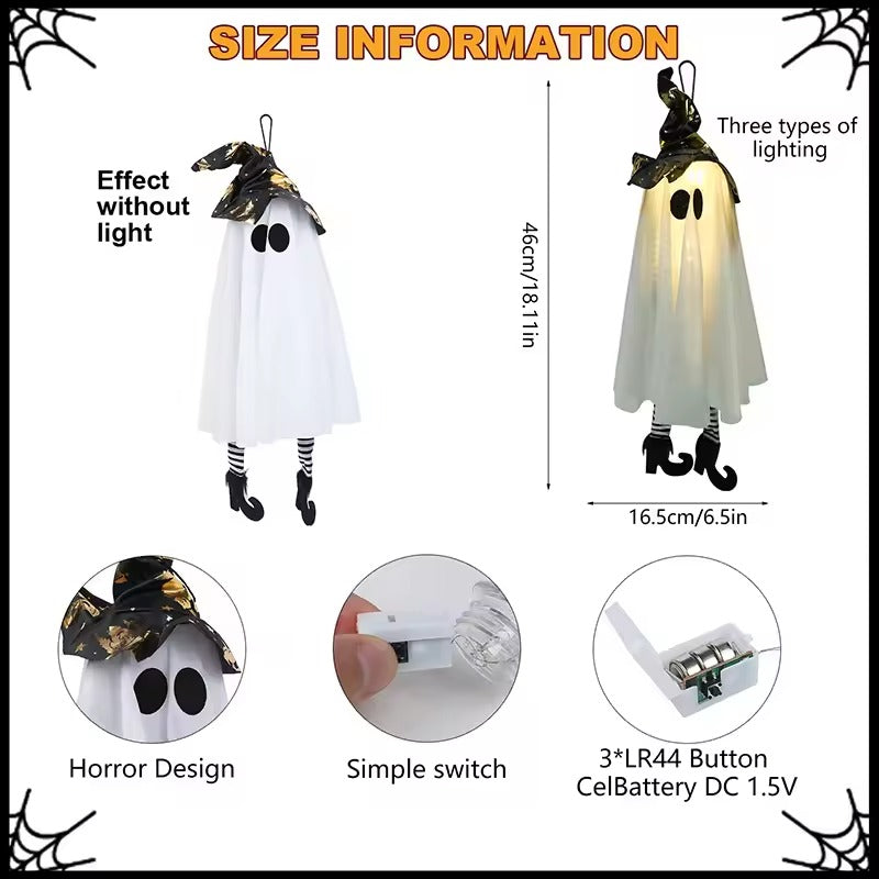 Halloween Home Decor, 1/2/3pcs Halloween LED Light Up Witch Ghost for Halloween Party Home Indoor Outdoor Yard Decoration Scary Hanging Ornaments Gift