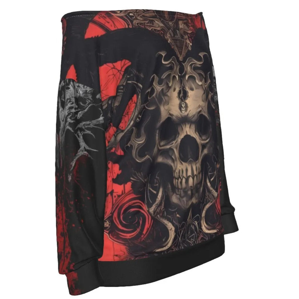 Mandala Halloween Skull Off-Shoulder Top, Womens Halloween Costumes, Halloween Horror Nights Shirt