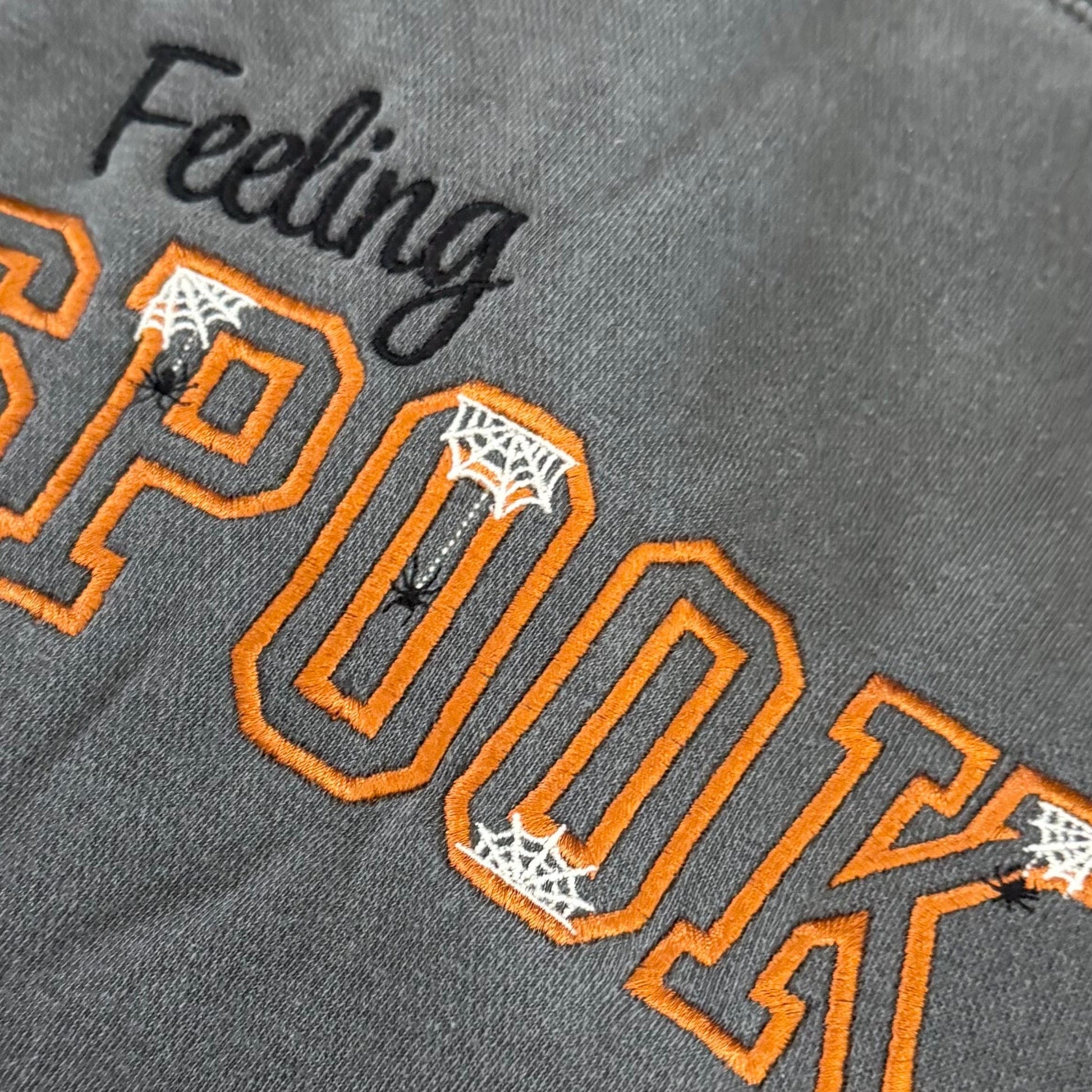 Embroidered Feeling Spooky Sweatshirt, Embroidered Halloween Ghost Crewneck Sweater, Cozy Autumn Pumpkin Crewneck, Halloween Gifts EBAC16