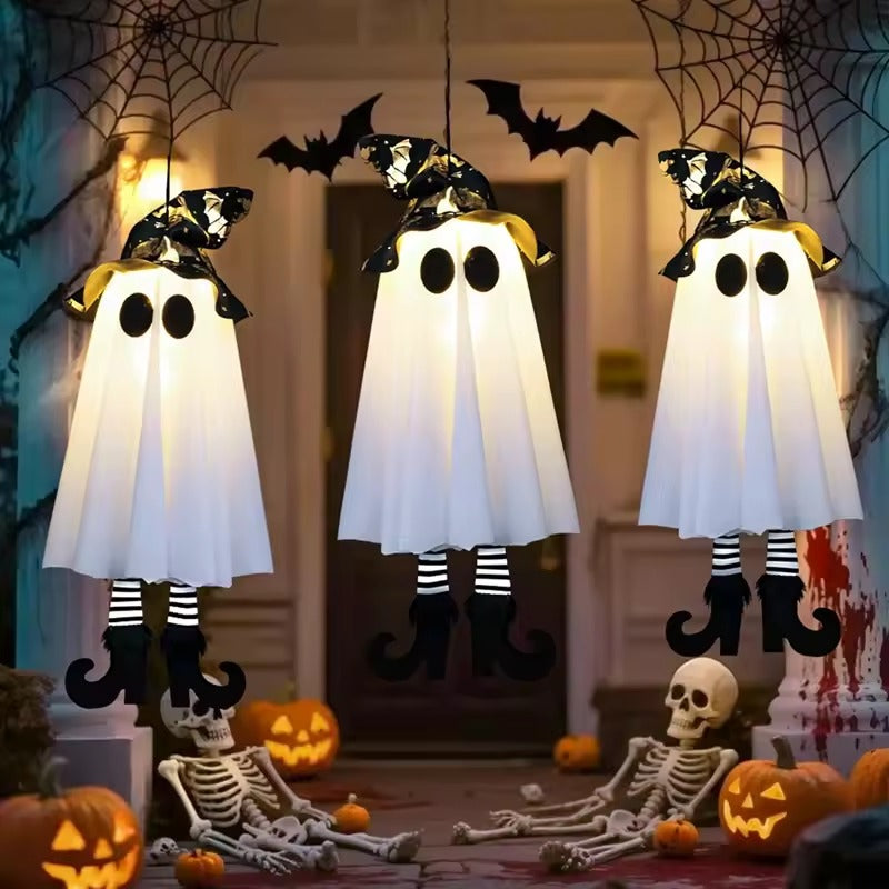 Halloween Home Decor, 1/2/3pcs Halloween LED Light Up Witch Ghost for Halloween Party Home Indoor Outdoor Yard Decoration Scary Hanging Ornaments Gift