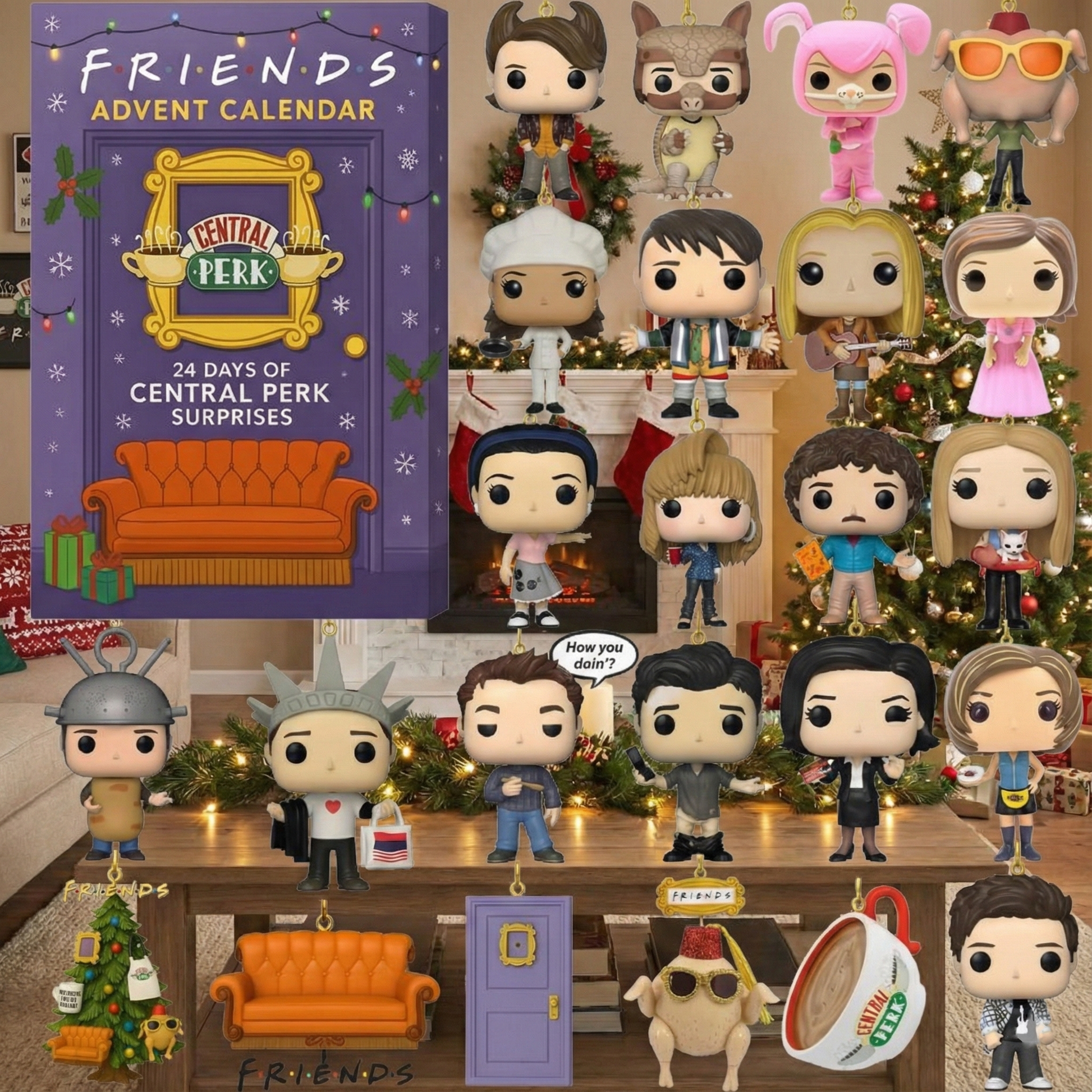 Friends Advent Calendar 2025, Central Perk Mini Figures, 24 Day Christmas Countdown Gift for TV Show Fans