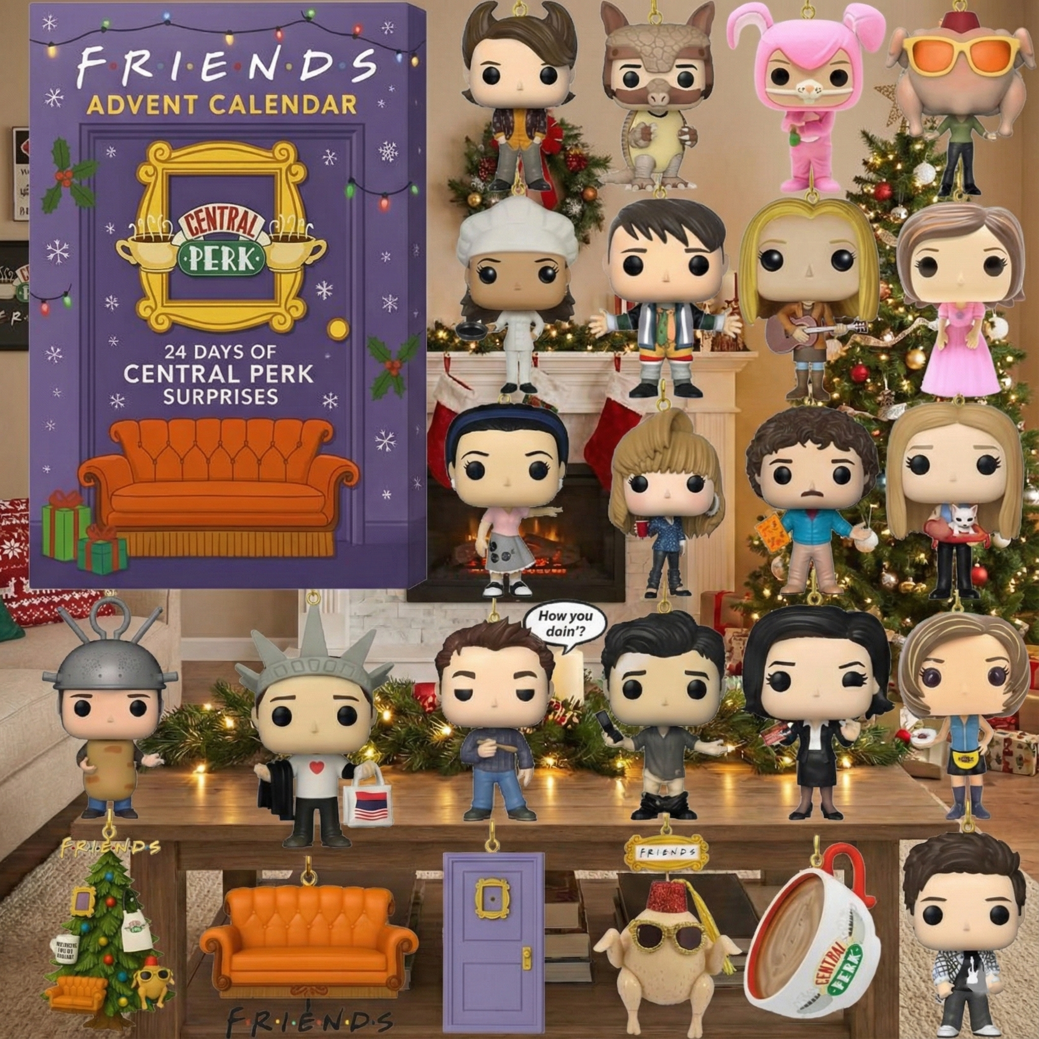 Friends Advent Calendar 2025, Central Perk Mini Figures, 24 Day Christmas Countdown Gift for TV Show Fans