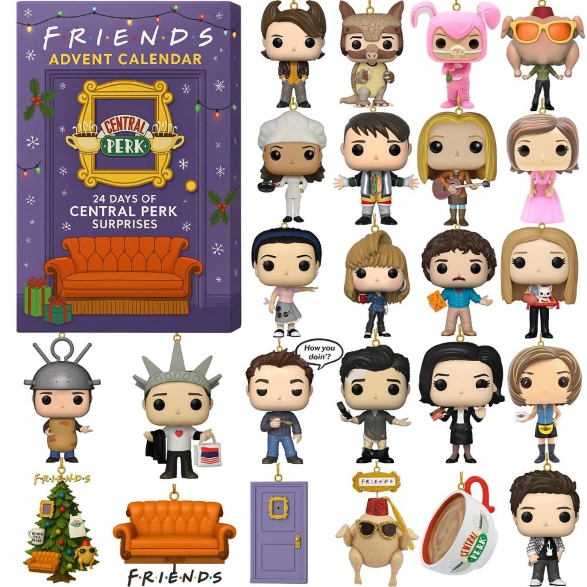 Friends Advent Calendar 2025, Central Perk Mini Figures, 24 Day Christmas Countdown Gift for TV Show Fans