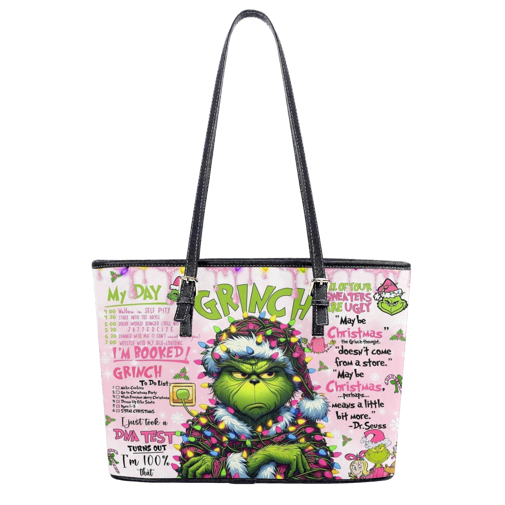 Pink Christmas Handbag, Festive Holiday Tote Bag, Cute Winter Purse, Trendy Christmas Shoulder Bag