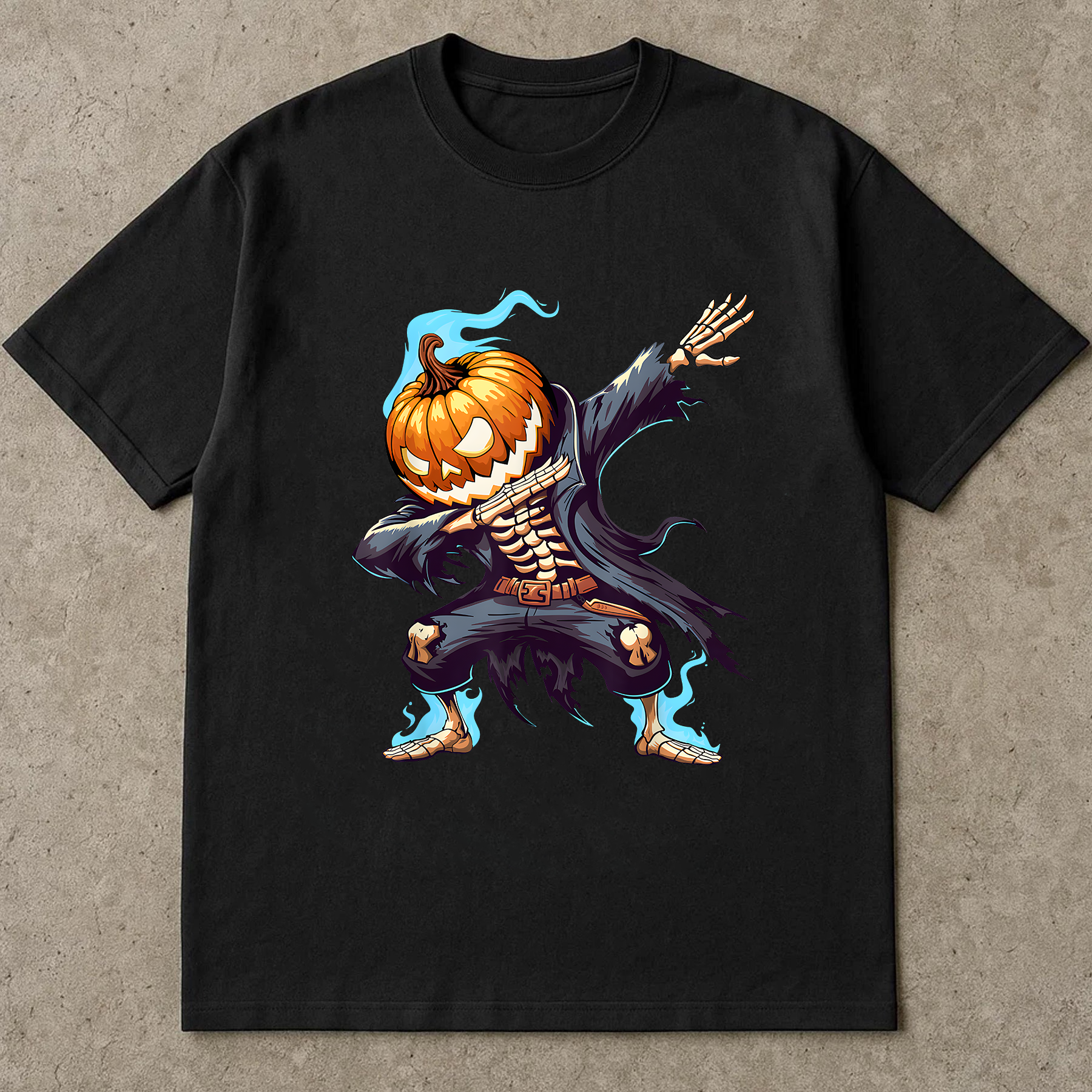 Dabbing Pumpkin Skeleton Shirt, Funny Halloween Dab Dance T-Shirt, Cool Spooky Halloween Costume Tee