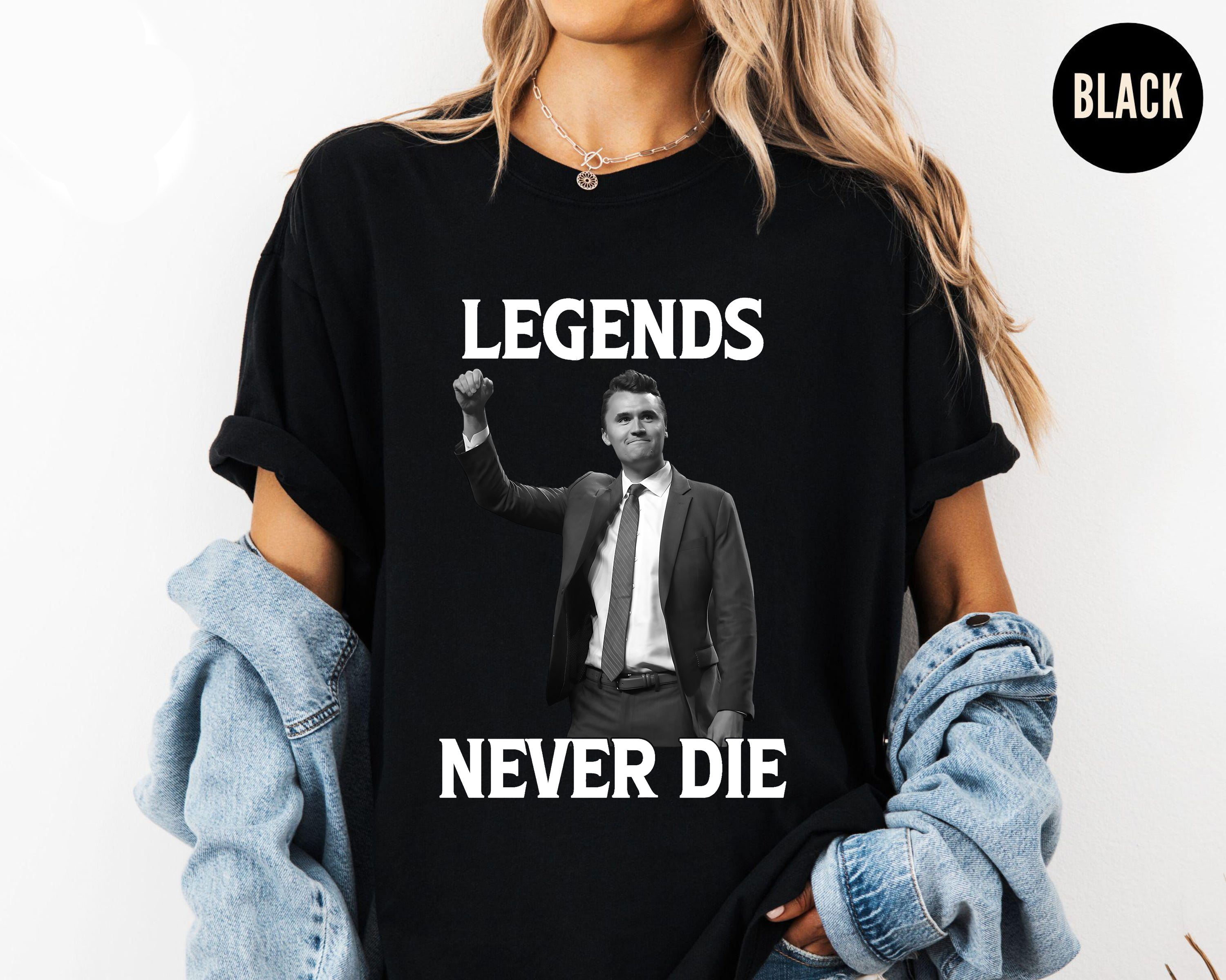 Legends Never Die Charlie Kirk Shirt, Patriot Conservative Memorial Tee, America Freedom Political TShirt