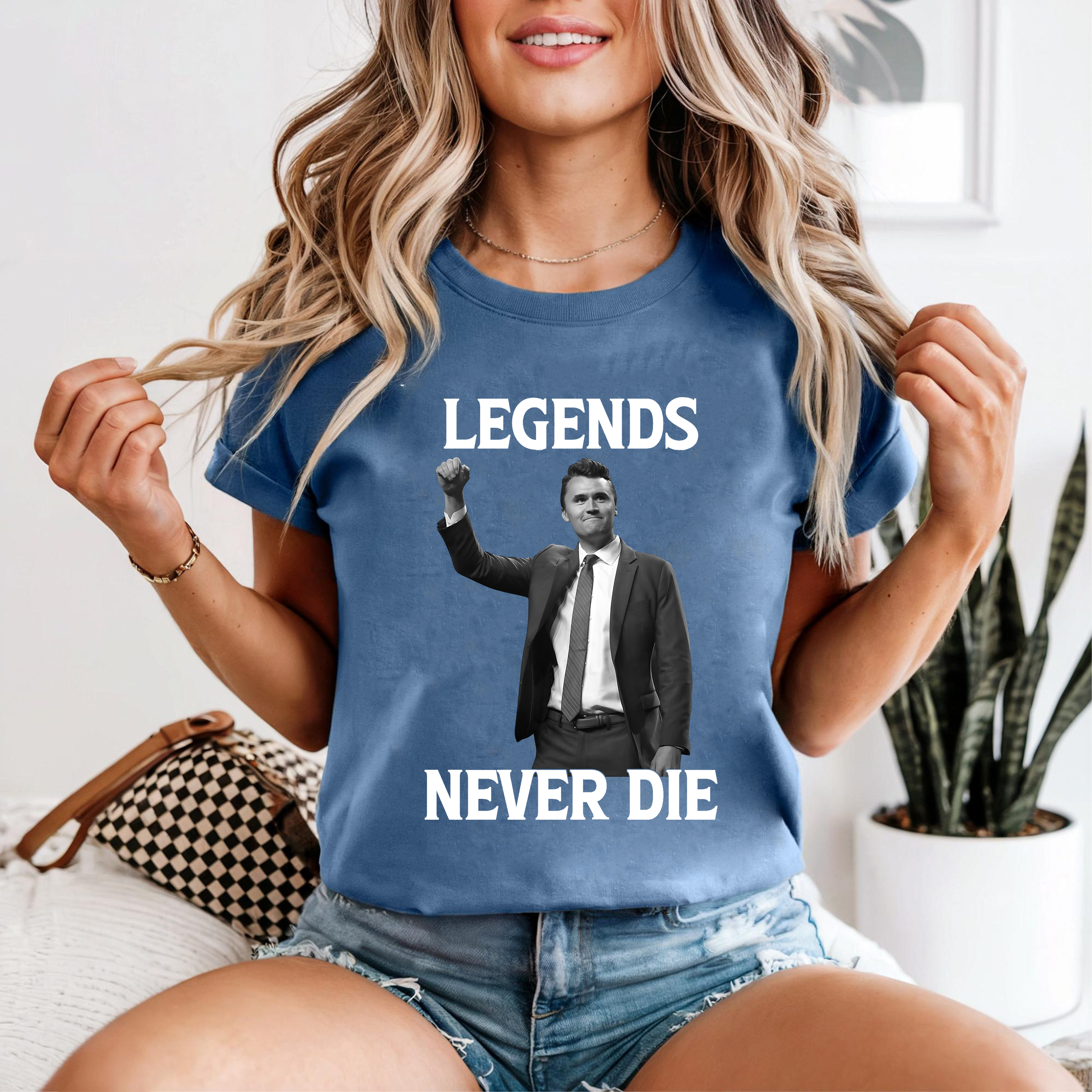 Legends Never Die Charlie Kirk Shirt, Patriot Conservative Memorial Tee, America Freedom Political TShirt