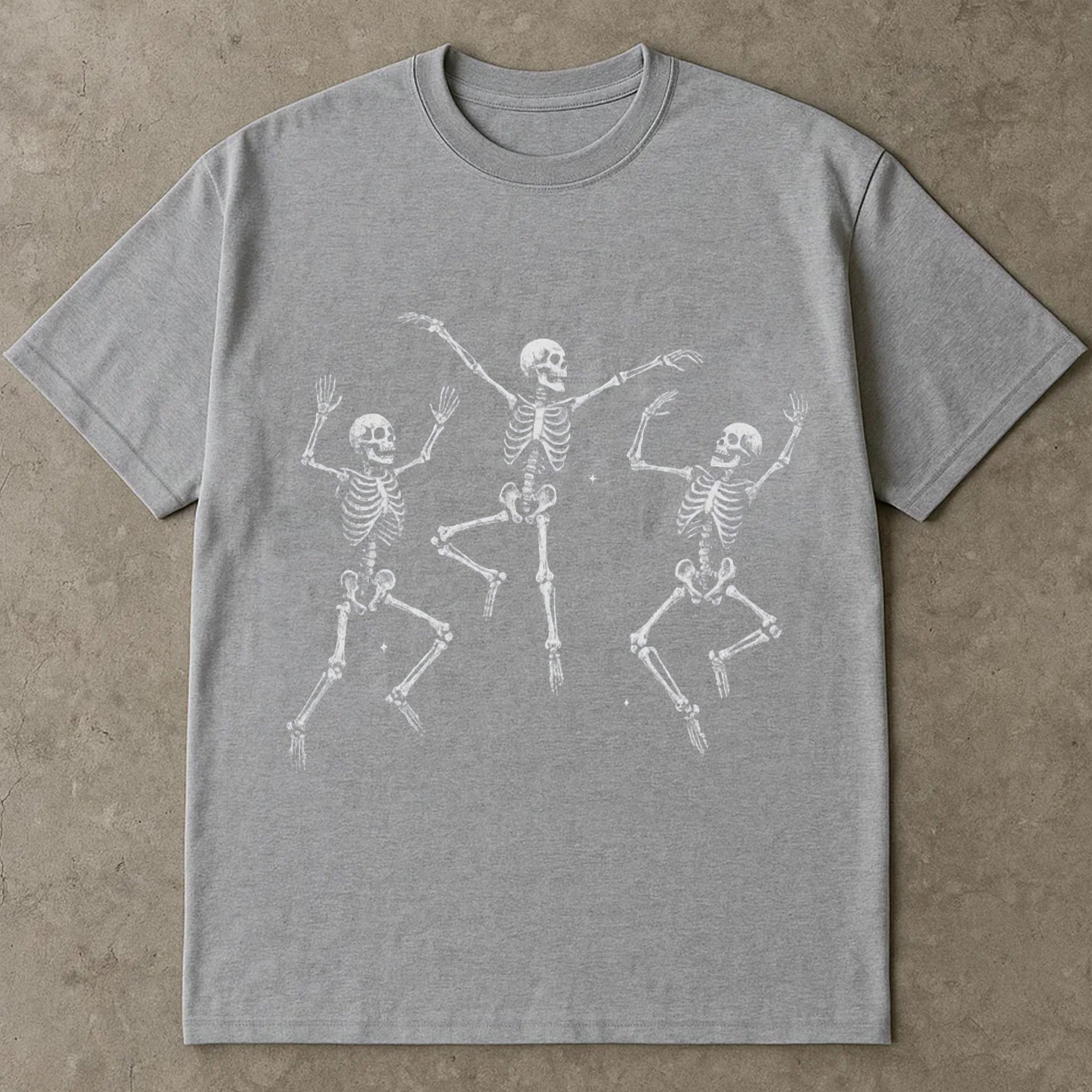 Dancing Skeletons T-Shirt, Vintage Halloween Tee Shirt, Spooky Skeleton Graphic Tee, Funny Skeleton Dance Top, Retro Halloween T Shirts For Adults