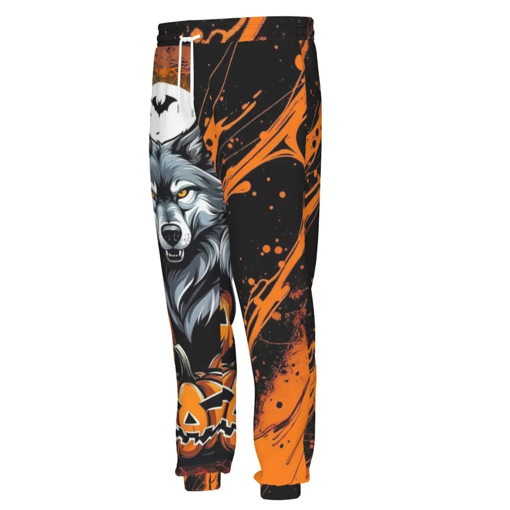 Howling Halloween Costume Ideas Night Wolf Joggers, Spooky Pumpkin Bat Sweatpants, Halloween Store, Gothic Halloween Lounge Pants, Halloween Horror Nights