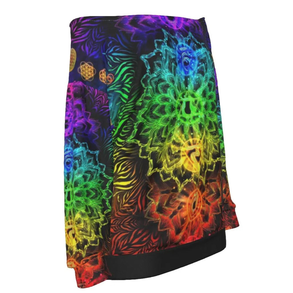 Sacred Chakra Mandala Off-Shoulder, Vibrant Rainbow Energy Healing Off-Shoulder, Spiritual Energy Symbol, Colorful Sacred Geometry Off-Shoulder, Mandala Off-Shoulder