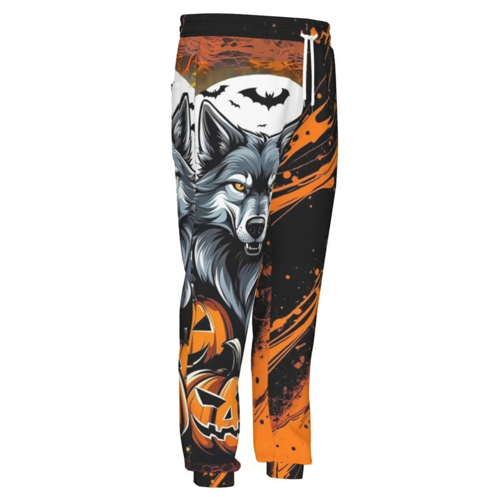 Howling Halloween Costume Ideas Night Wolf Joggers, Spooky Pumpkin Bat Sweatpants, Halloween Store, Gothic Halloween Lounge Pants, Halloween Horror Nights
