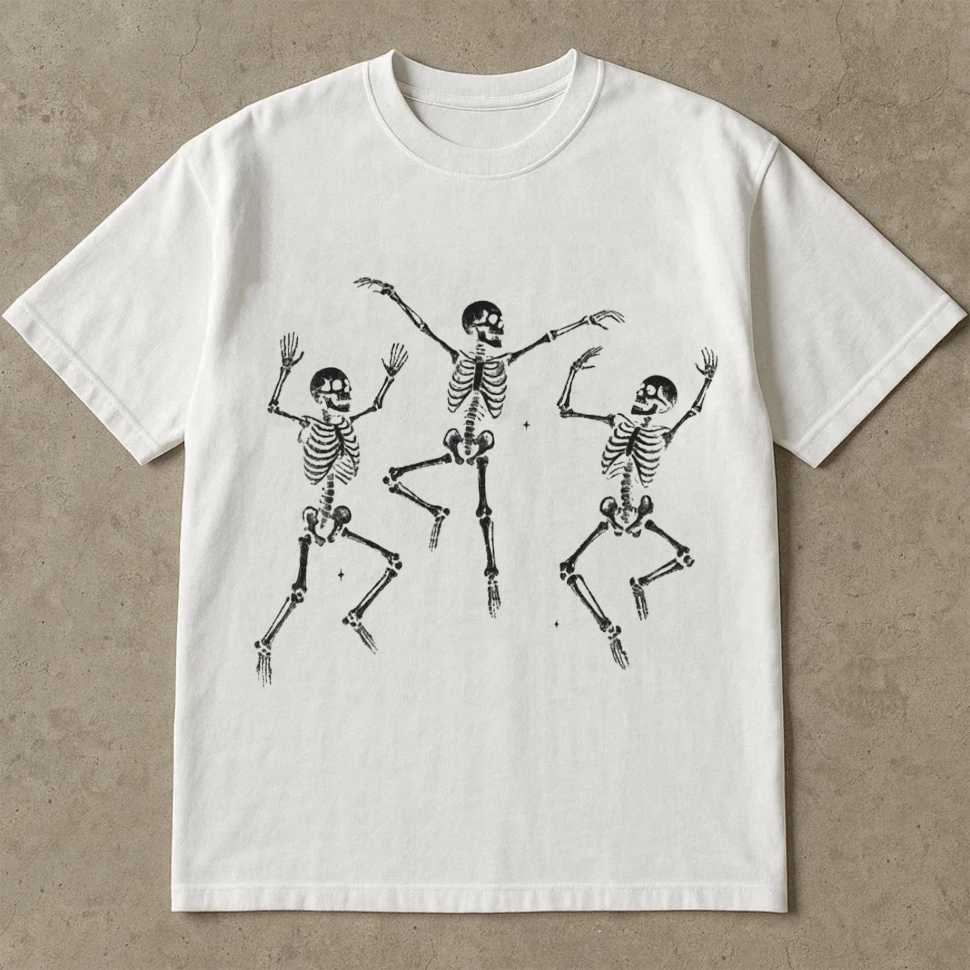 Dancing Skeletons T-Shirt, Vintage Halloween Tee Shirt, Spooky Skeleton Graphic Tee, Funny Skeleton Dance Top, Retro Halloween T Shirts For Adults