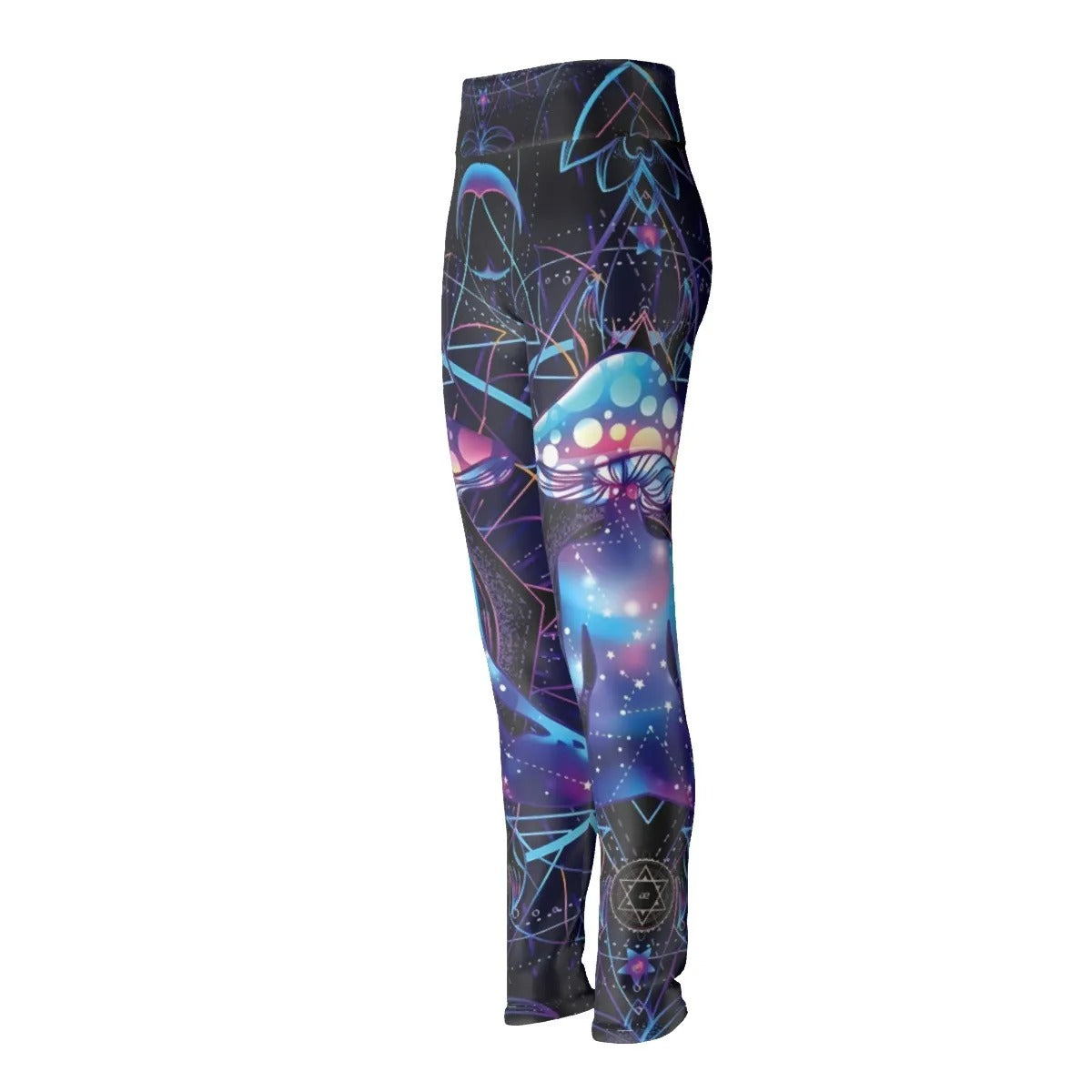 Mystic Mushroom Awakening Leggings, Psychedelic Spiritual Yoga Pants, Cosmic Mushroom Activewear, Visionary Art Fitness Tights, Boho Mystic Style