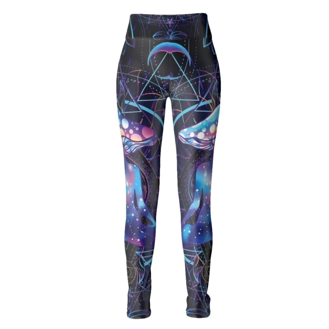 Mystic Mushroom Awakening Leggings, Psychedelic Spiritual Yoga Pants, Cosmic Mushroom Activewear, Visionary Art Fitness Tights, Boho Mystic Style