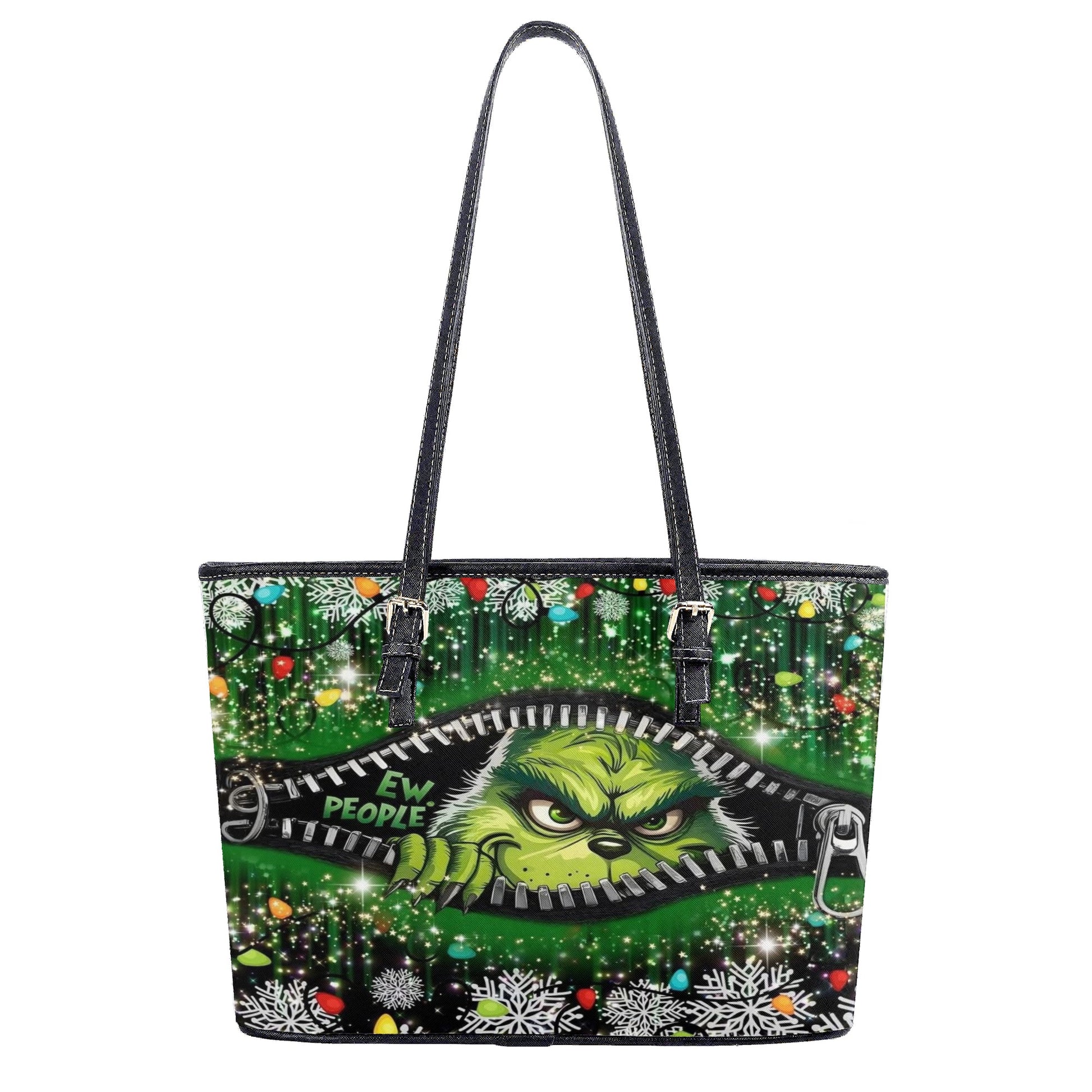 Dark Green Christmas Handbag, Sparkle Holiday Tote Bag, Festive Party Purse, Stylish Winter Bag, Trendy Christmas Shoulder Bag