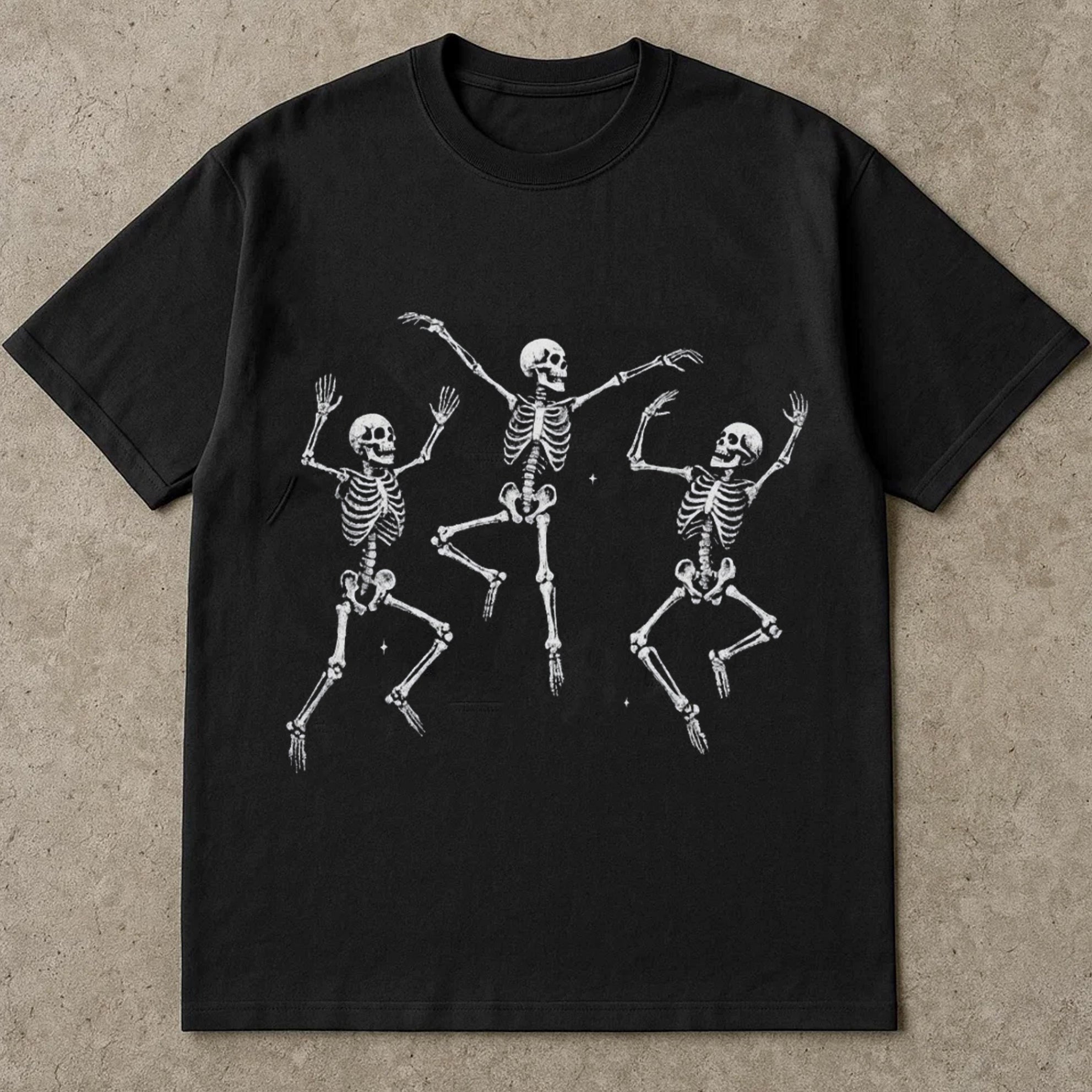 Dancing Skeletons T-Shirt, Vintage Halloween Tee Shirt, Spooky Skeleton Graphic Tee, Funny Skeleton Dance Top, Retro Halloween T Shirts For Adults