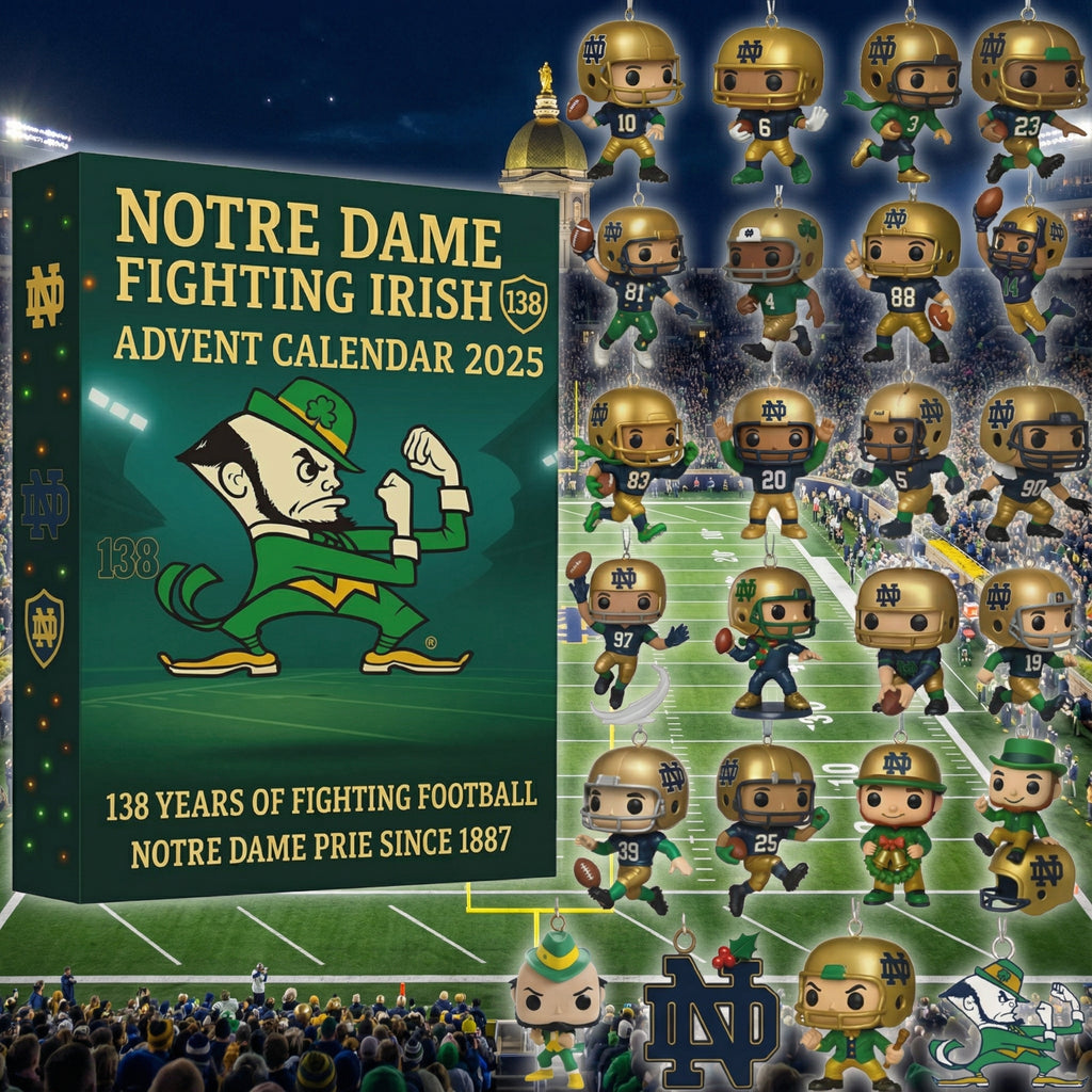 Notre Dame Fighting Irish Advent Calendar 2025, Football Fan Gift, 24 Mini Figures, College Sports Collectible, Christmas Countdown