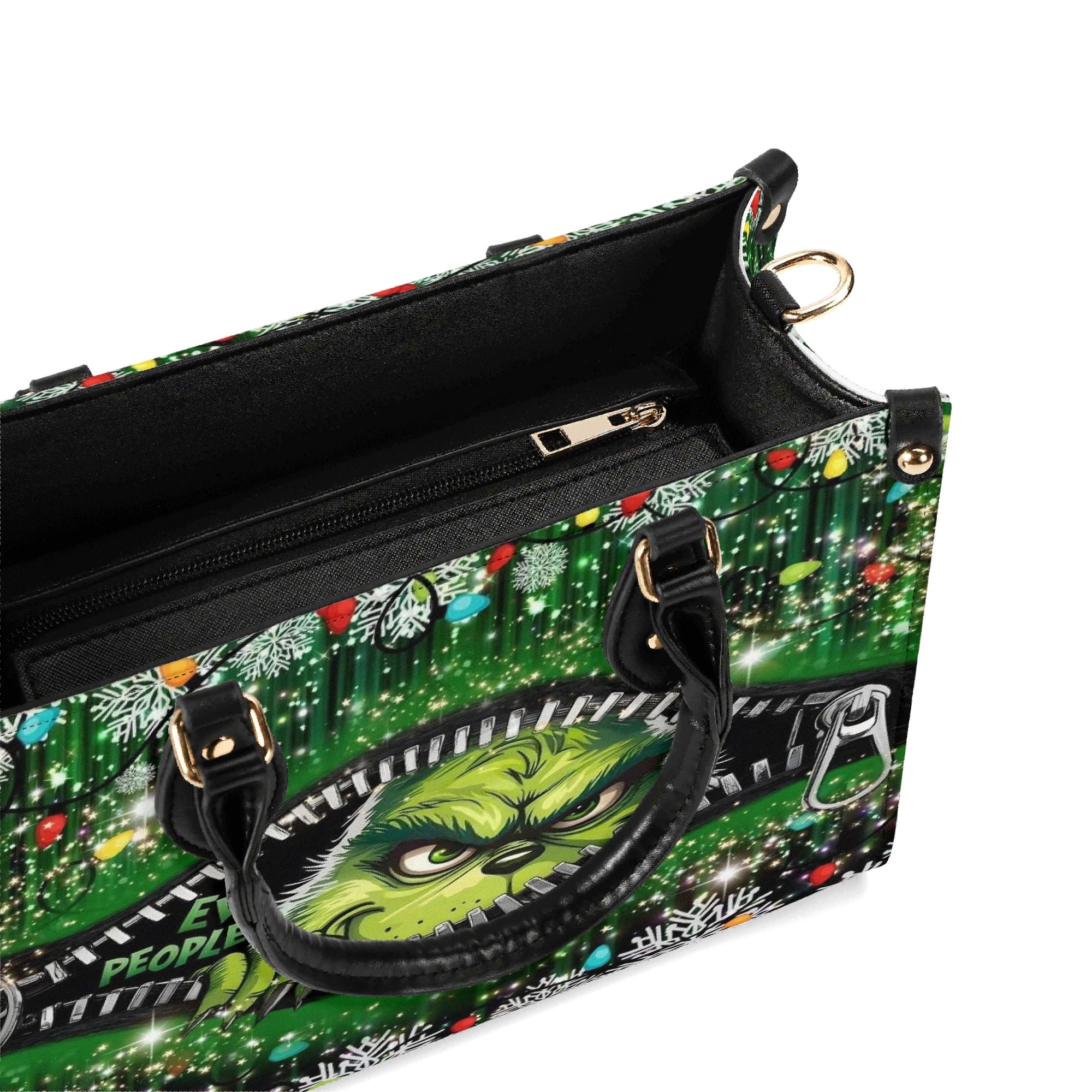 Dark Green Christmas Handbag, Sparkle Holiday Tote Bag, Festive Party Purse, Stylish Winter Bag, Trendy Christmas Shoulder Bag