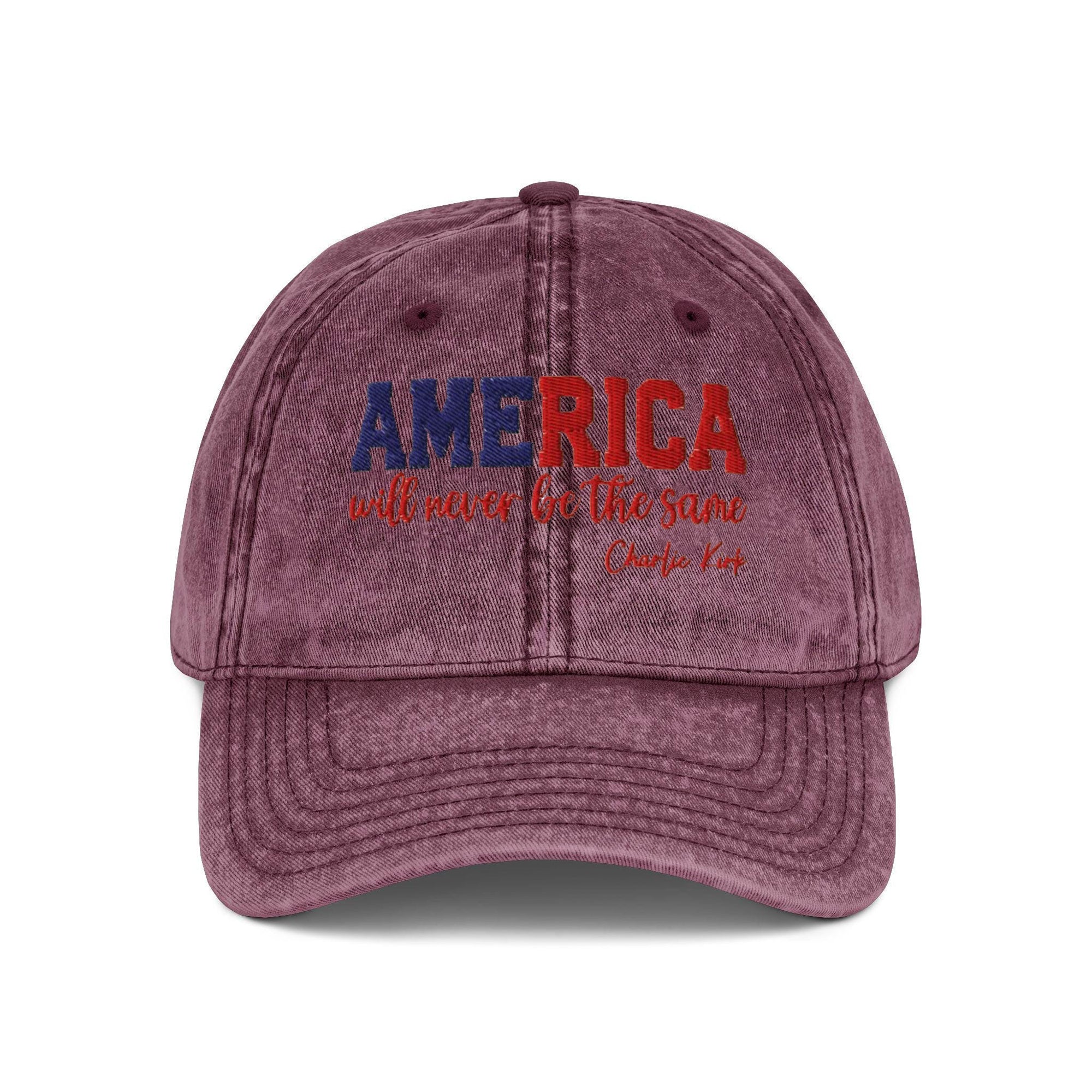 Embroidered American will never be the same Charlie Kirk Washed Cap, Freedom Cap, Politics, Rest in Peace, Patriotic Hat, A True Patriot
