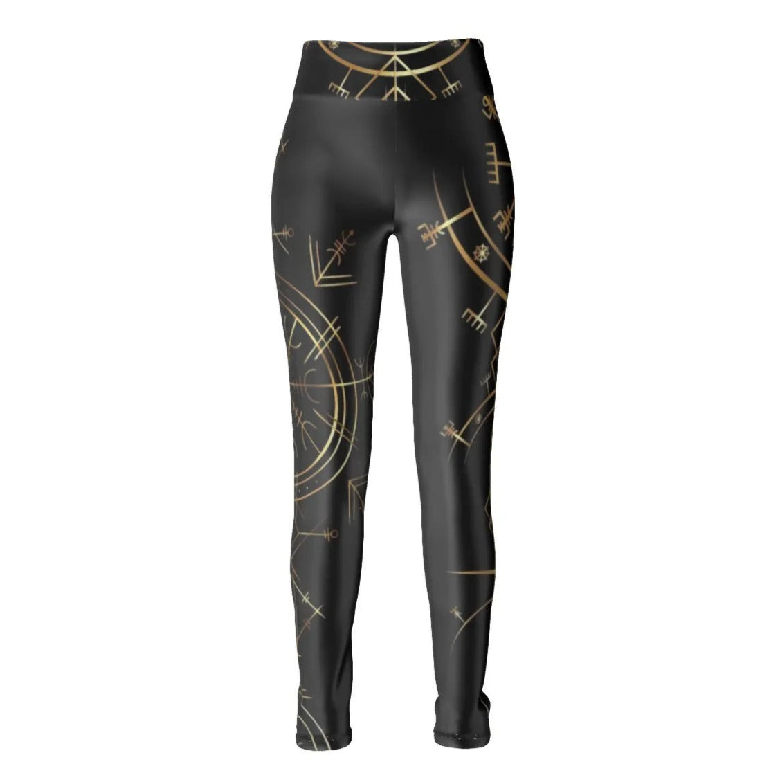 Viking Vegvisir Mysticism Leggings, Norse Compass Rune Yoga Pants, Nordic Viking Spiritual Activewear, Viking Sacred Geometry Tights