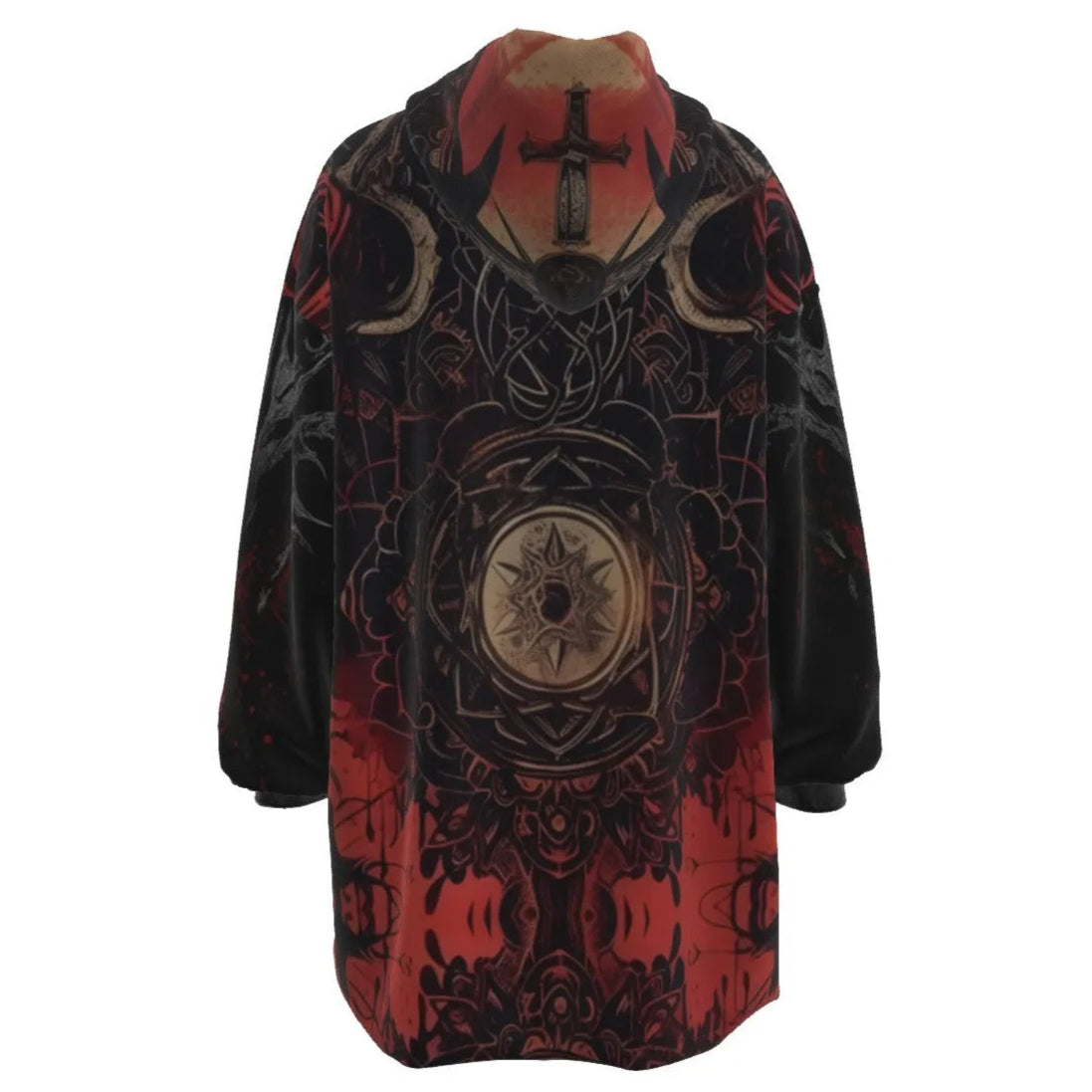 Infernal Mandala Halloween Skull Women’s Hooded Blanket, Womens Halloween Costumes Throw, Halloween Costume Ideas  Wrap