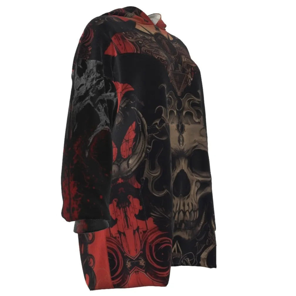 Infernal Mandala Halloween Skull Women’s Hooded Blanket, Womens Halloween Costumes Throw, Halloween Costume Ideas  Wrap