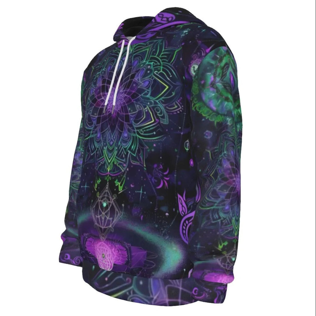 Mystic Aesthetic Hoodie, Mystic Mandala Hoodie, Cosmic Tarot Hoodie, Sacred Geometry Hoodie, Trippy Psychedelic Hoodie, Spiritual Festival Wear