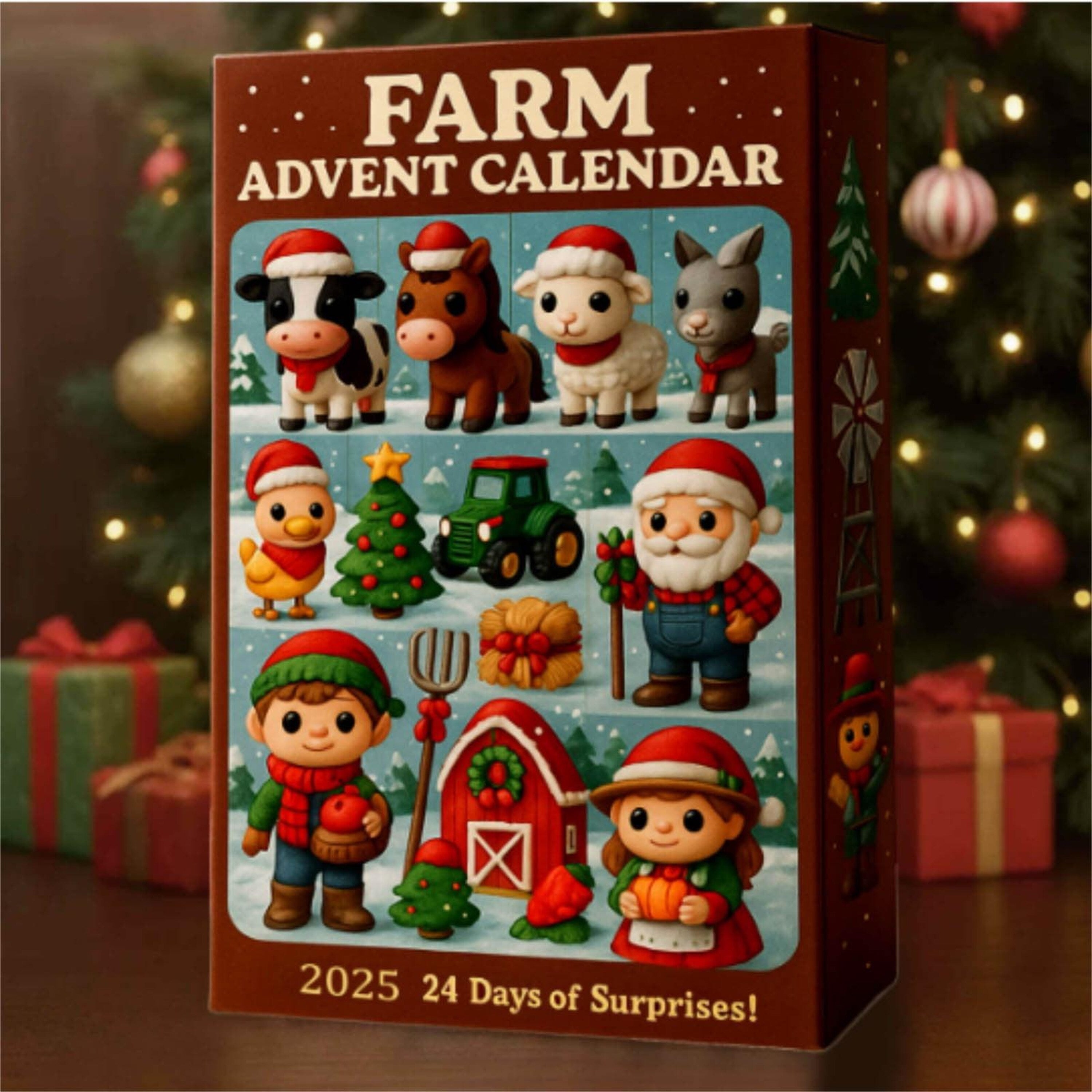Farm Land Advent Calendar 2025, 24 Days Christmas Countdown with Mini Farm Animal Figurines, Fun Holiday Gift for Kids & Families Decor