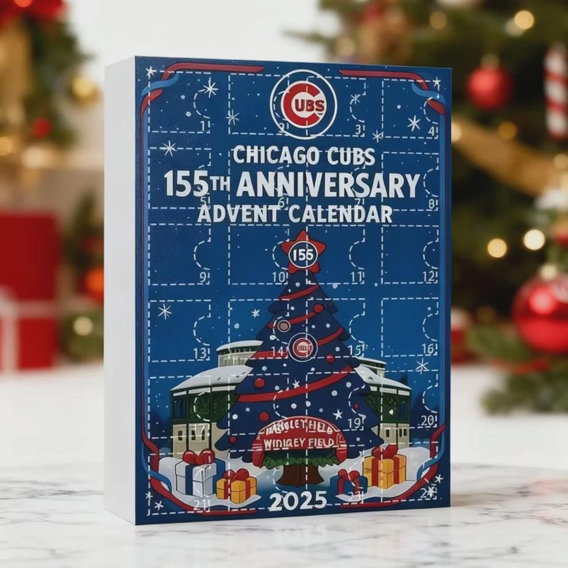 Chicago Cubs Advent Calendar 2025, 155th Anniversary Edition, MLB Fan Gift, 24 Mini Figures, Baseball Collectible Christmas Box