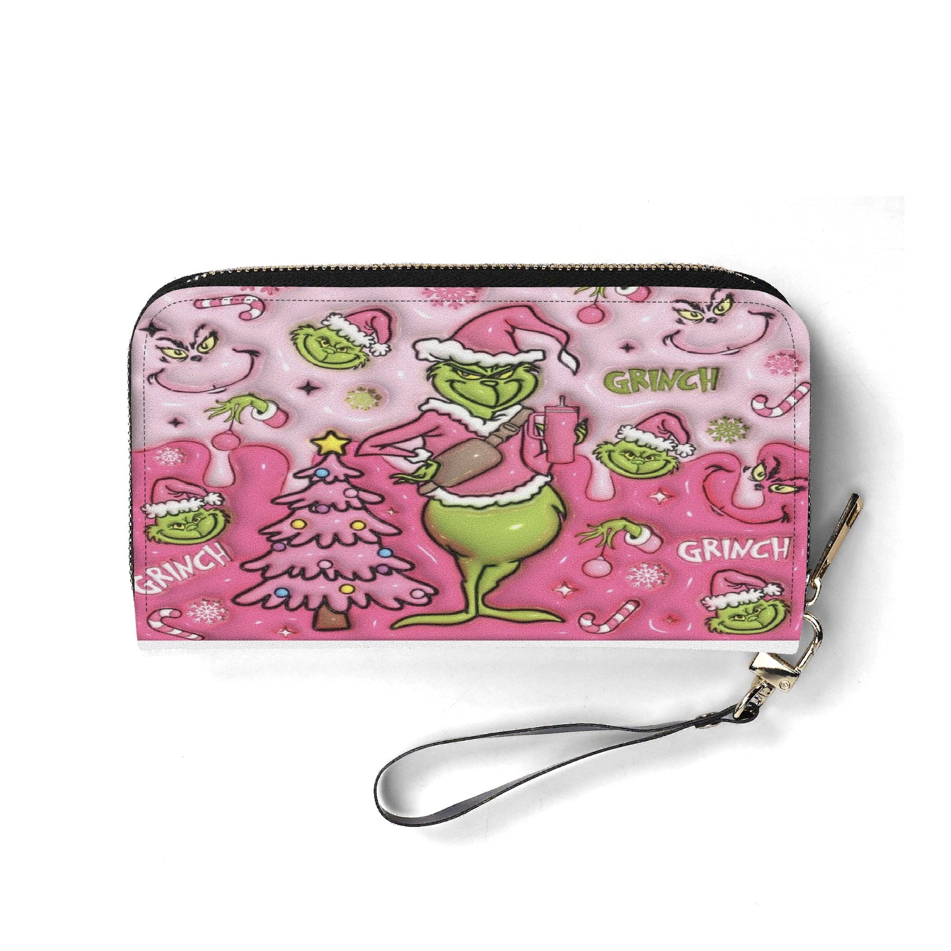 Pastel Pink Christmas Handbag, Holiday Cartoon Tote Bag, Festive Purse, Cute Winter Shoulder Bag