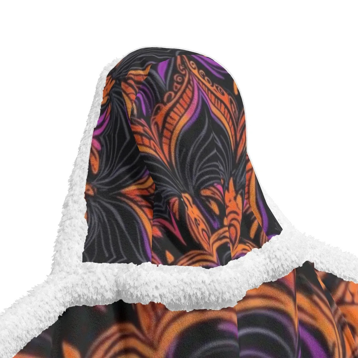 Pumpkin Mandala Magic Wearable Hooded Blanket, Halloween Jack-o’-Lantern Trench Coat, Spooky Mandala Art, Halloween Costume Ideas