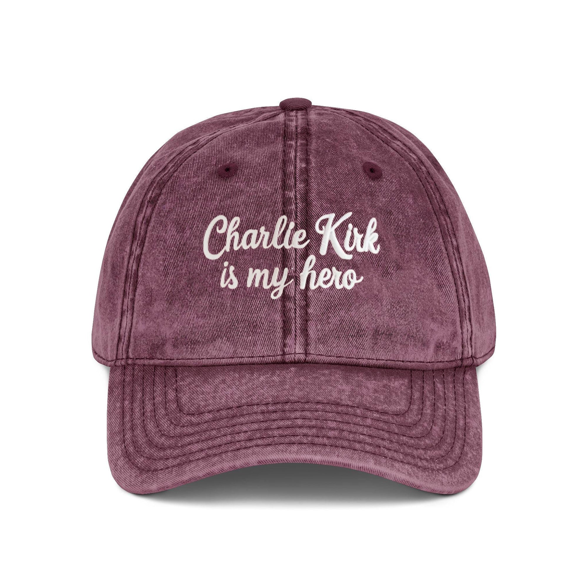 Embroidered Charlie Kirk is my Hero Washed Hat, Charlie Kirk Hat, Make America Great Again, Pray for Charlie Kirk, Justice for Charlie Kirk