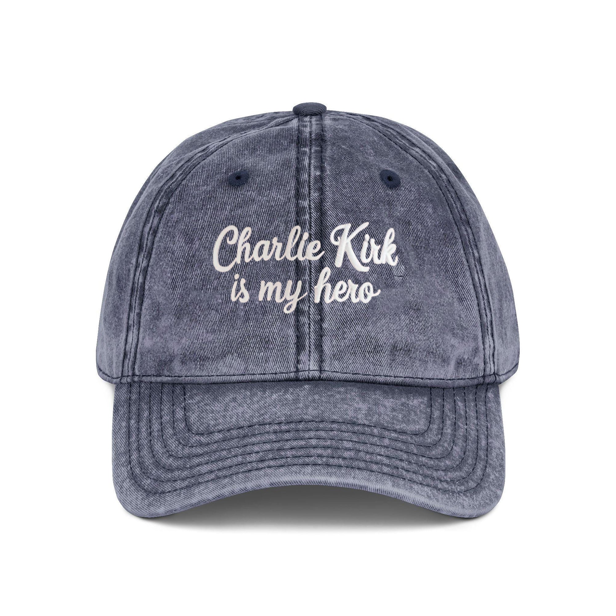 Embroidered Charlie Kirk is my Hero Washed Hat, Charlie Kirk Hat, Make America Great Again, Pray for Charlie Kirk, Justice for Charlie Kirk
