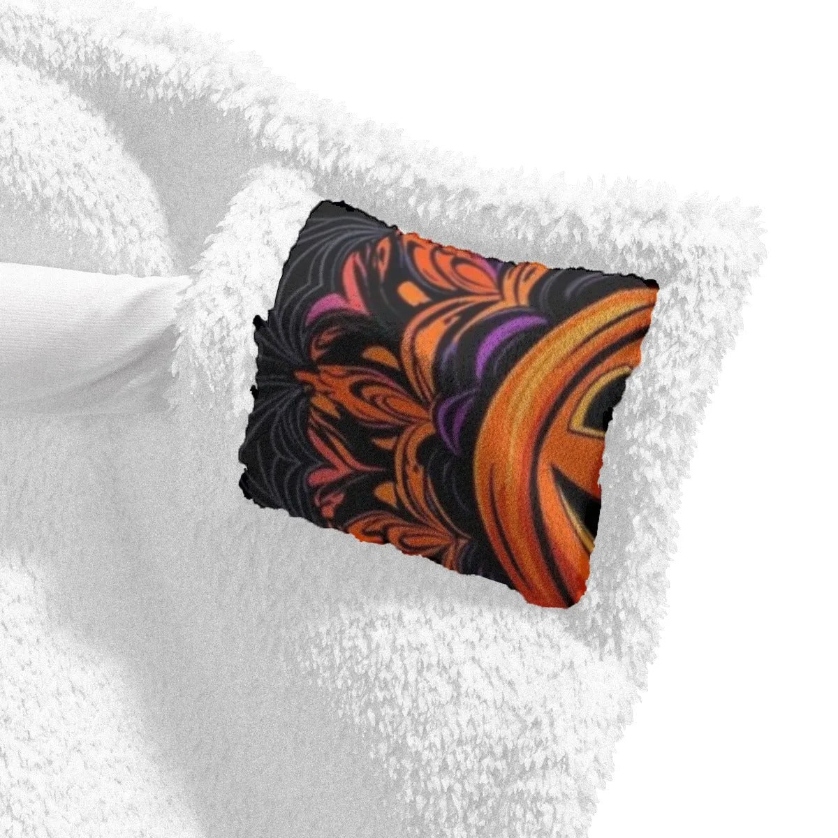 Pumpkin Mandala Magic Wearable Hooded Blanket, Halloween Jack-o’-Lantern Trench Coat, Spooky Mandala Art, Halloween Costume Ideas