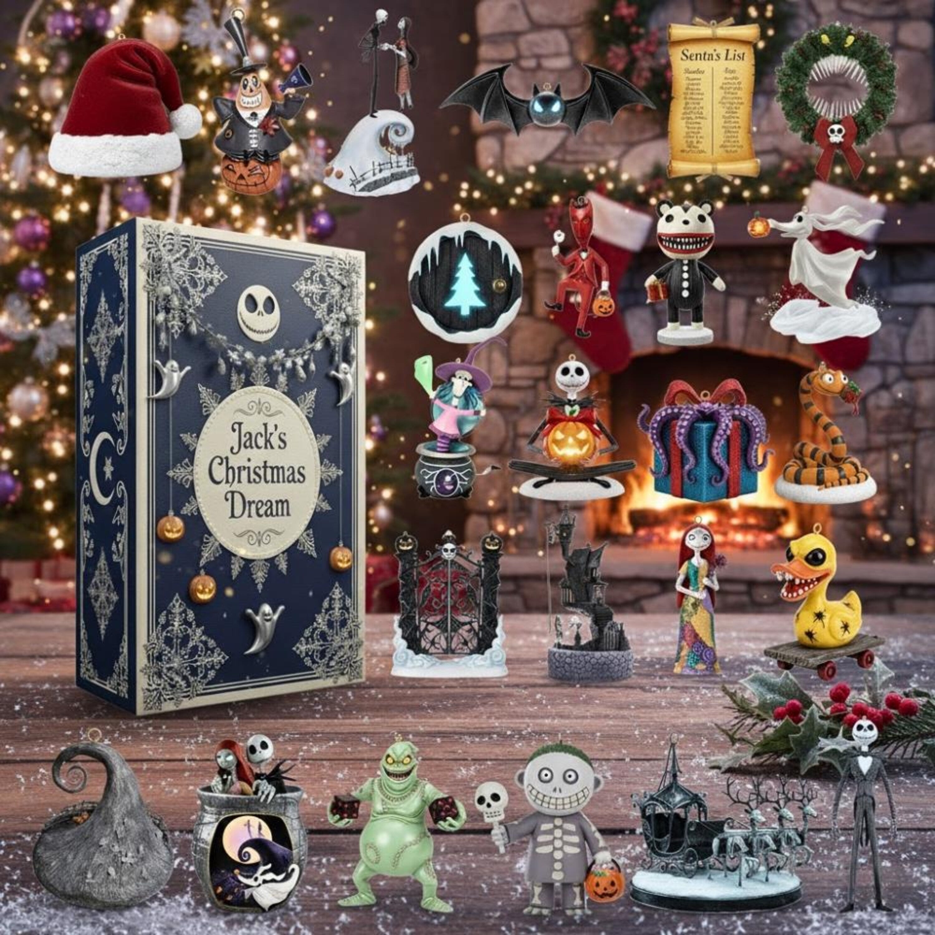 Jack’s Christmas Dream Advent Calendar 2025, Spooky Mini Figures, Halloween Christmas Countdown Gift for Fans