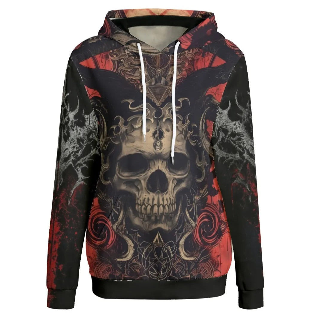Infernal Mandala Skull Women’s Hoodie, Halloween Costume Ideas, Womens Halloween Costumes Sweatshirt, Dark Occult Apparel