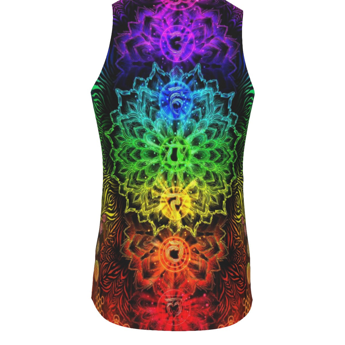 Sacred Chakra Mandala Men's Tank Top, Vibrant Rainbow Energy Healing Men's Tank Top, Spiritual Energy Symbol, Colorful Sacred Geometry Men's Tank Top, Mandala Men's Tank Top