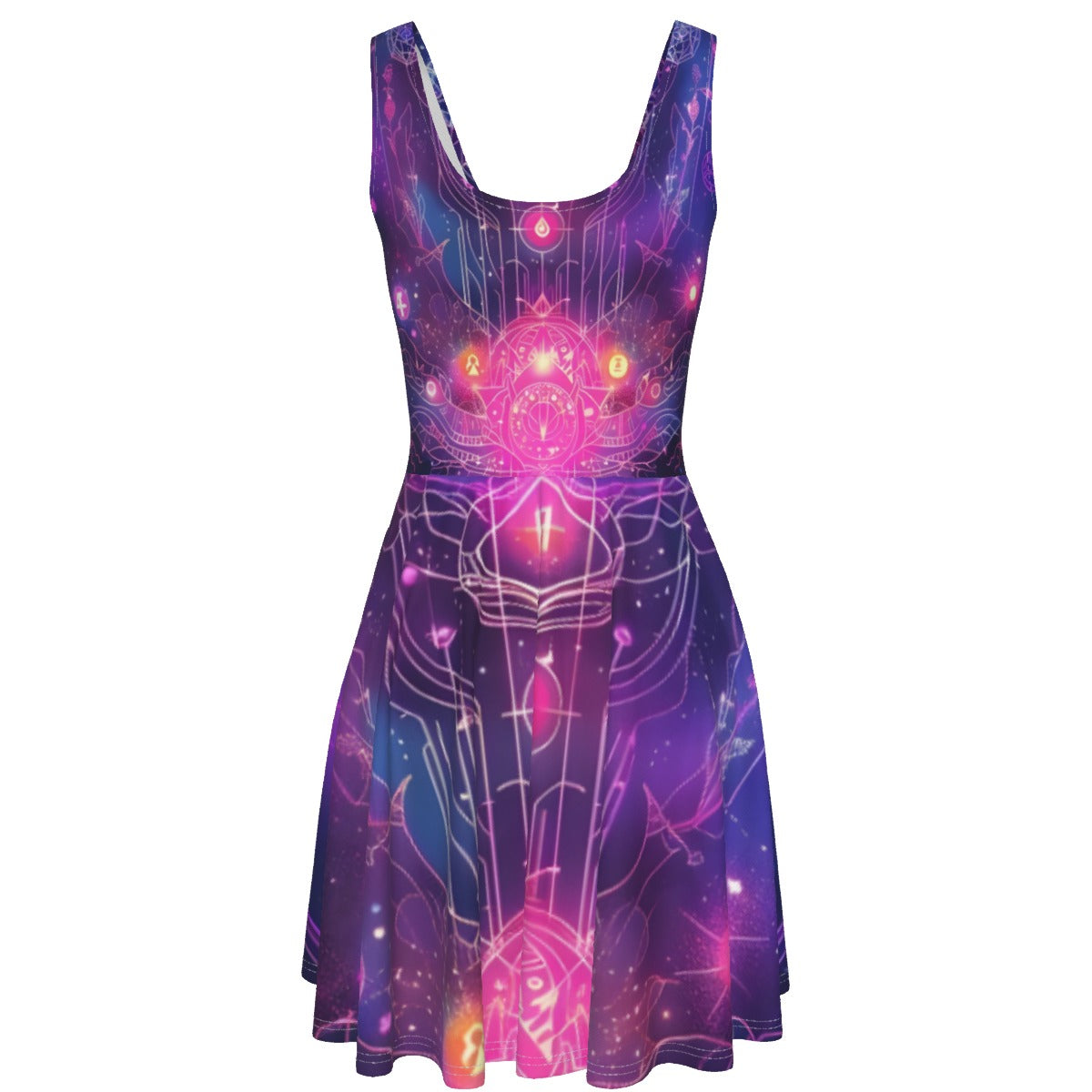 Cosmic Mysticism Women's Tank Vest Dress , Celestial Portal Energy Tank Dress, Astral Light Symbol Tank Dress, Vibrant Metaphysical Galaxy Tank Dress, Spiritual Geometry Tank Dress