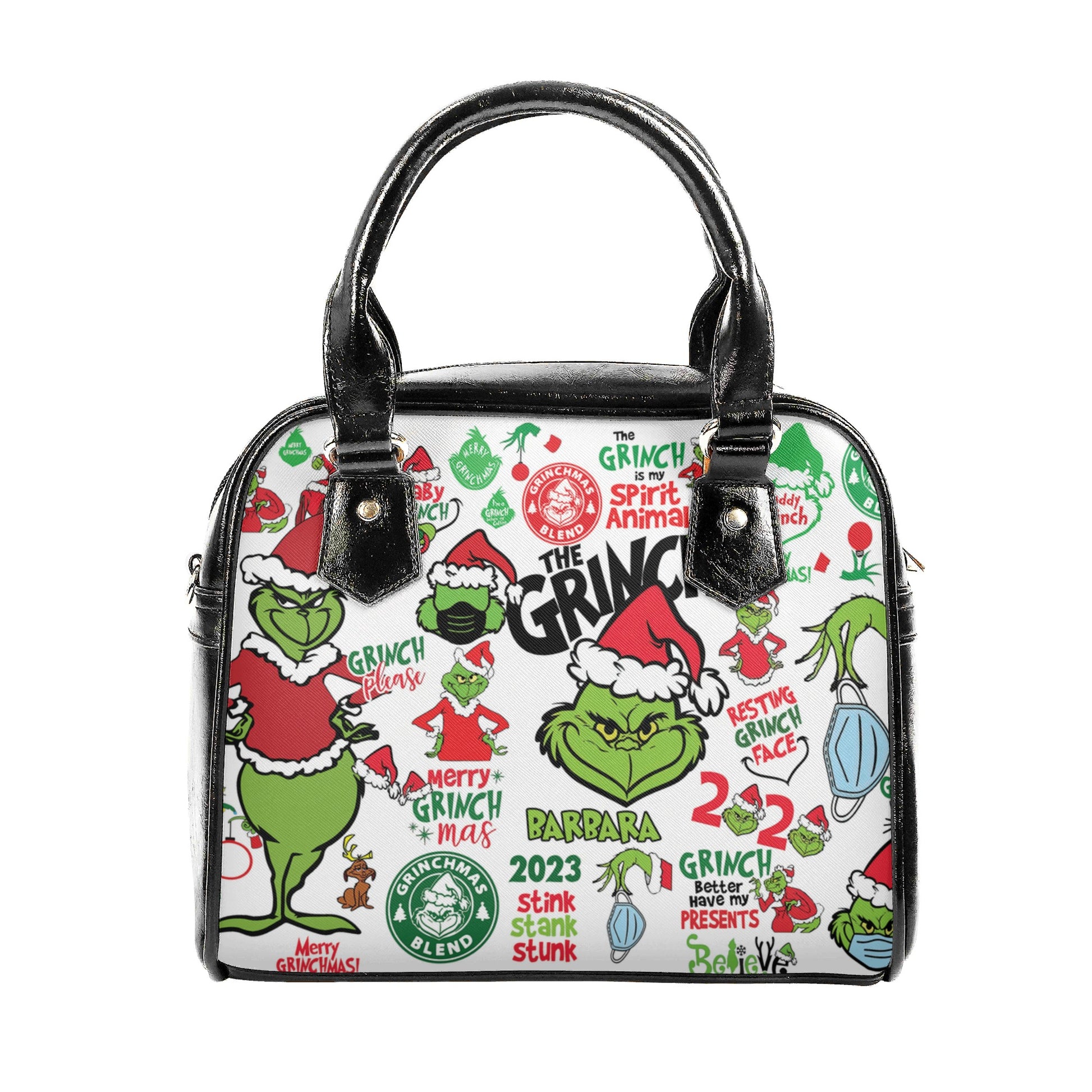 Christmas Cartoon Print Handbag, Festive Holiday Purse, Cute Christmas Tote Bag, Holiday Party Shoulder Bag Gift