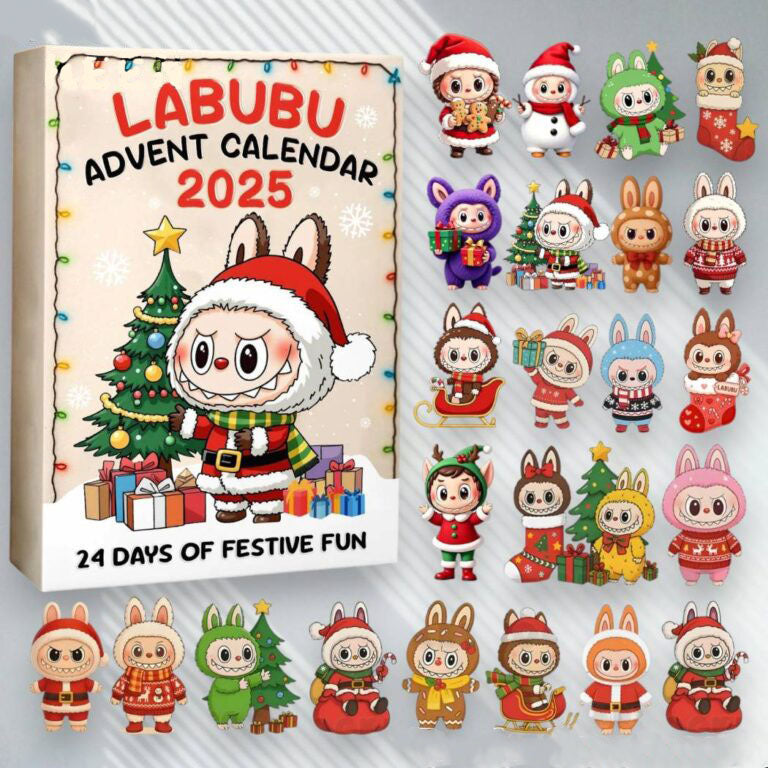 Labubu Advent Calendar 2025, Cute Labubu Christmas Countdown Box, 24 Days Surprise Gifts, Kawaii Collectible Figurines