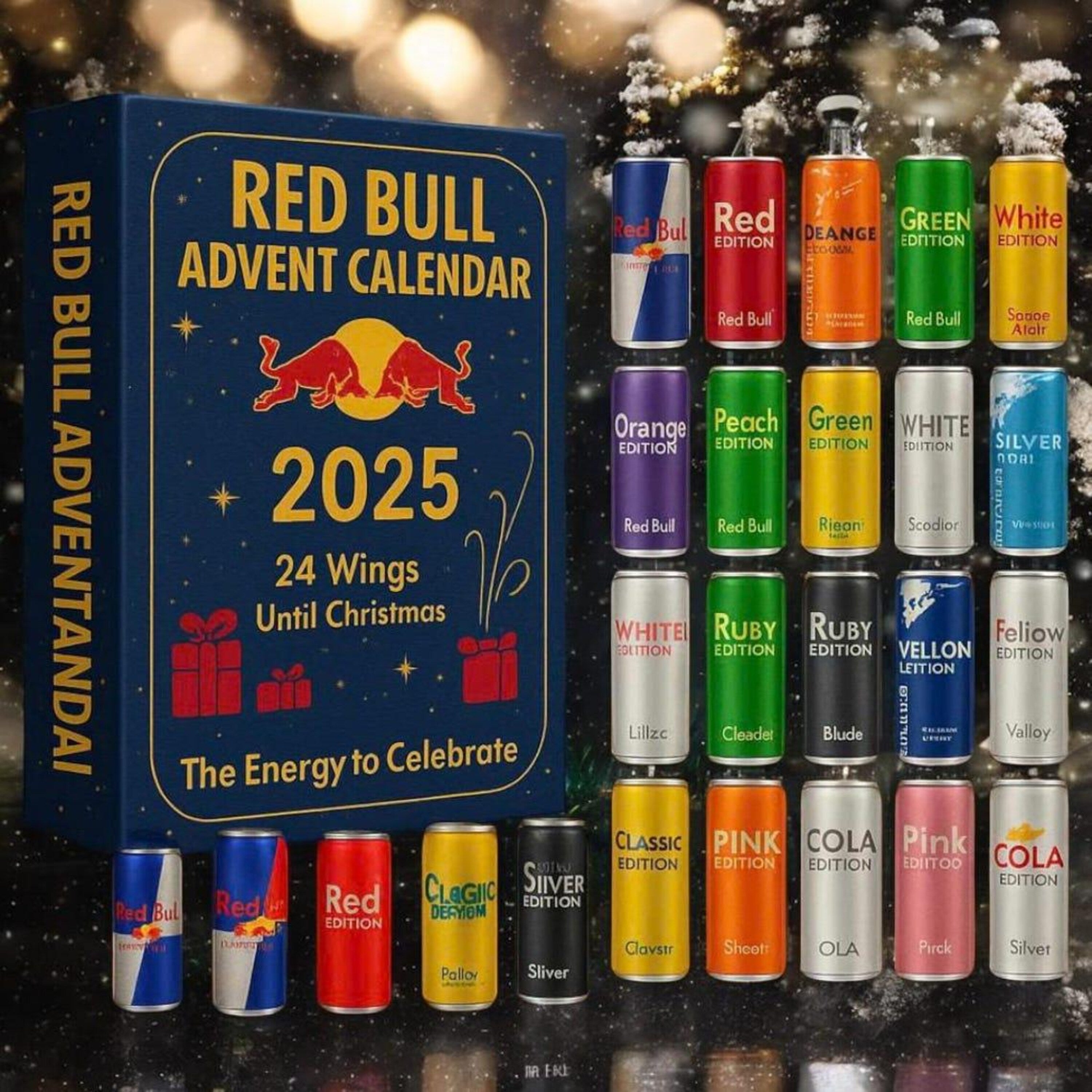 Red Bull Advent Calendar 2025, Energy Drink Gift Box, 24 Flavors Holiday Countdown, Christmas Gift for Him