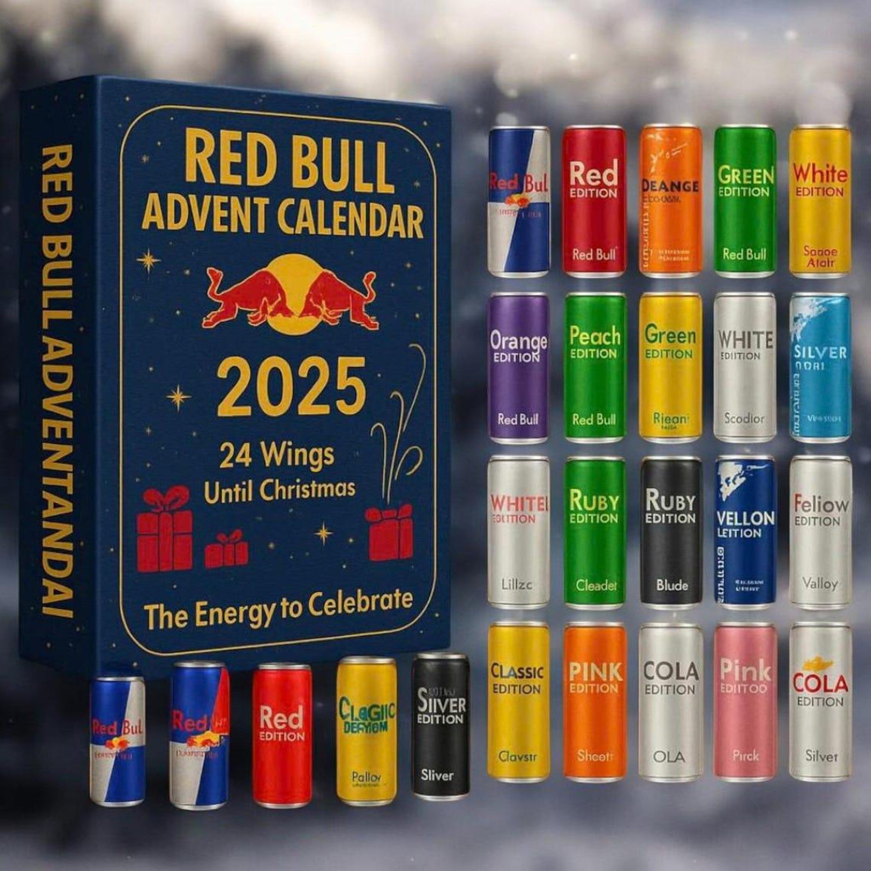 Red Bull Advent Calendar 2025, Energy Drink Gift Box, 24 Flavors Holiday Countdown, Christmas Gift for Him