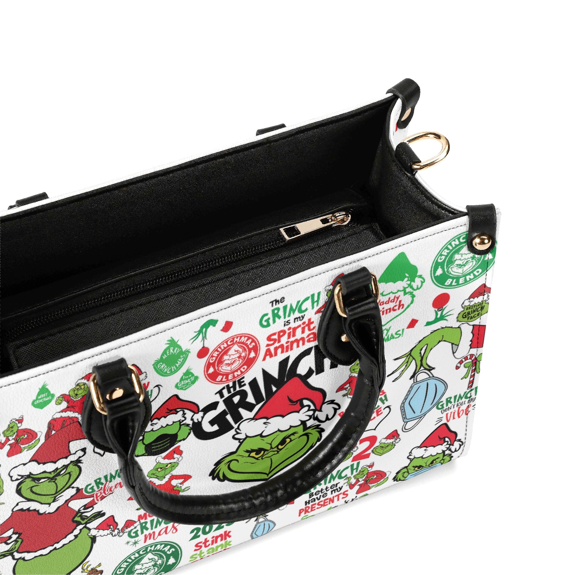 Christmas Cartoon Print Handbag, Festive Holiday Purse, Cute Christmas Tote Bag, Holiday Party Shoulder Bag Gift